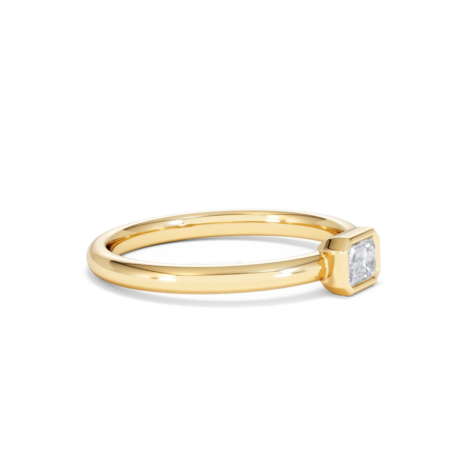 Horizon Emerald Cut Lab Diamond Solitaire Ring 0.25ct H/SI in 9K Gold - Image 23