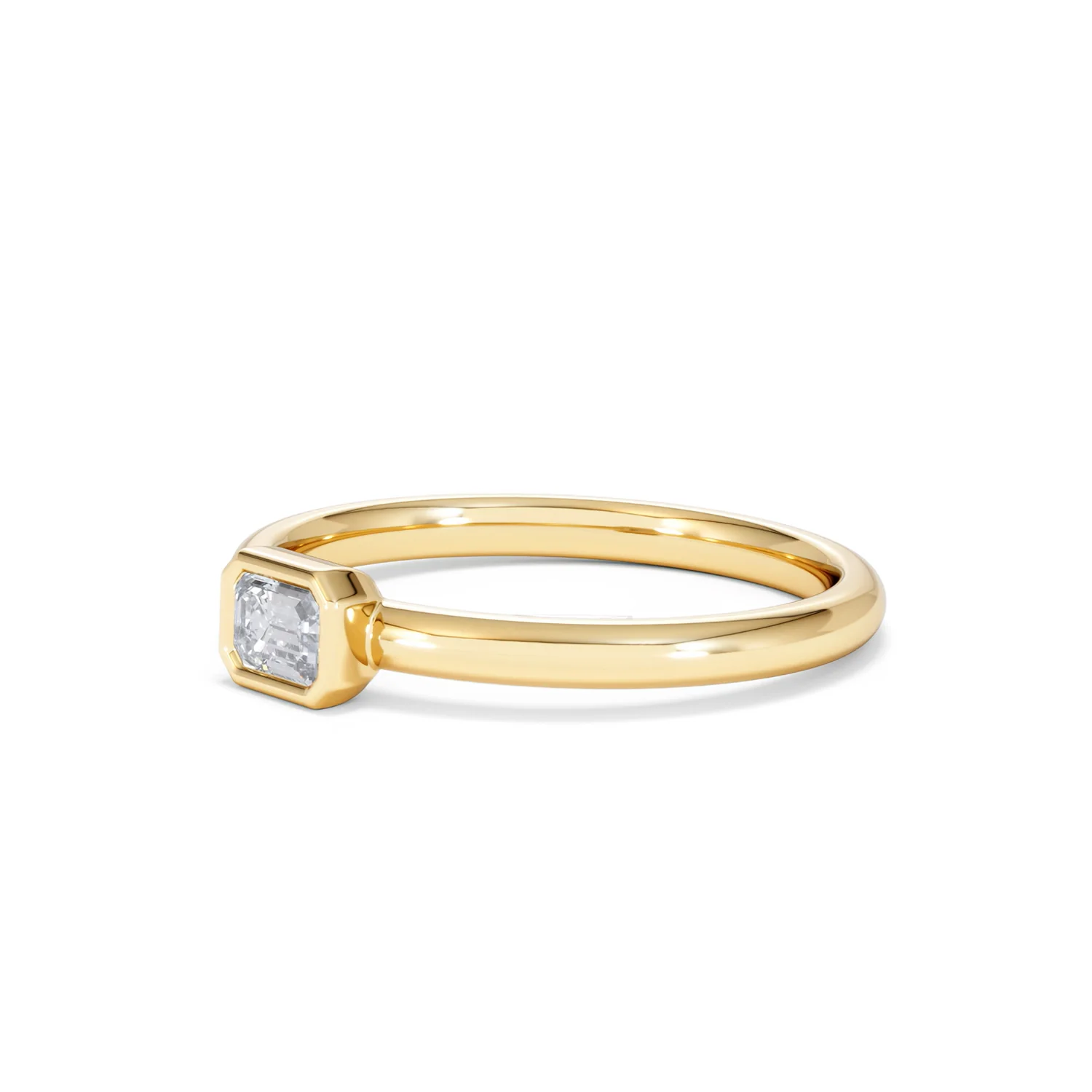 Horizon Emerald Cut Lab Diamond Solitaire Ring 0.25ct H/SI in 9K Gold - Image 79