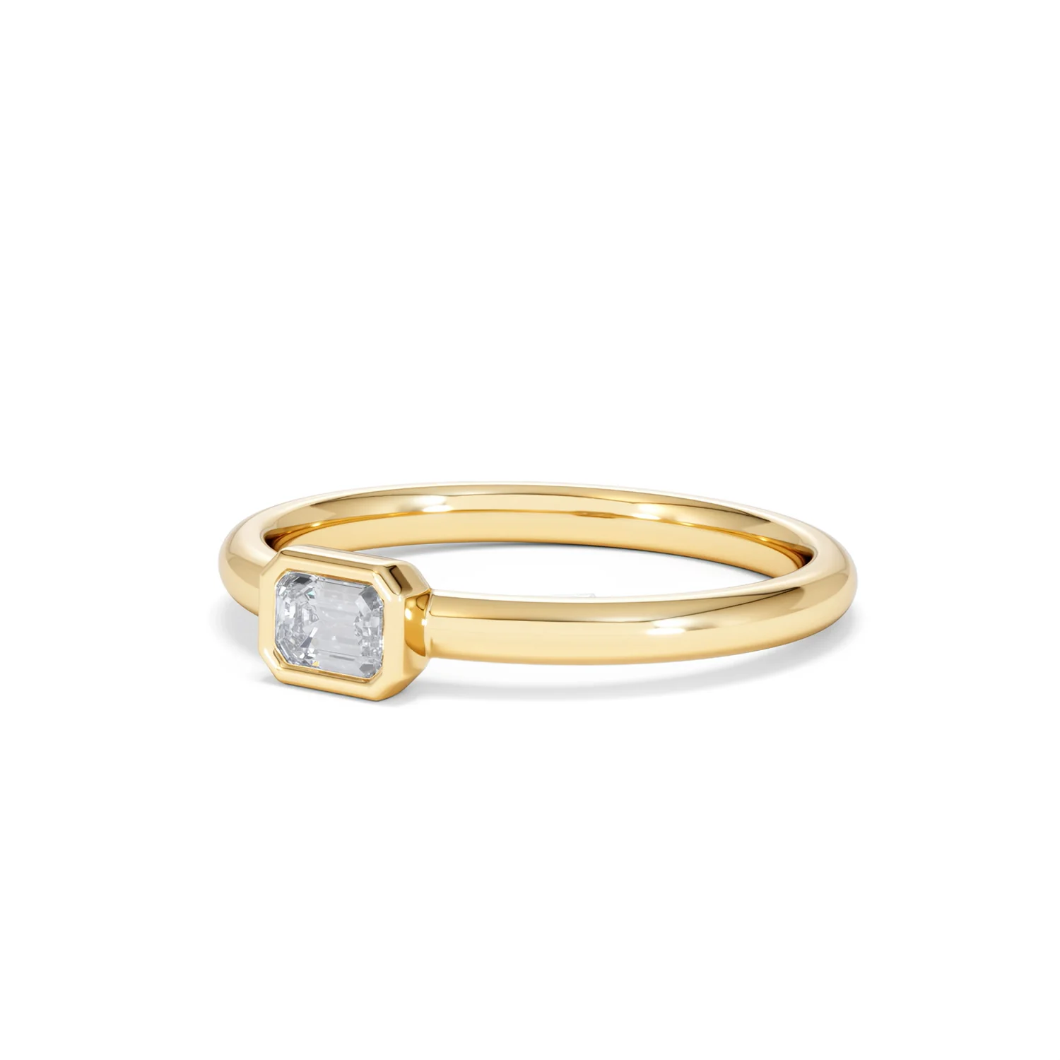 Horizon Emerald Cut Lab Diamond Solitaire Ring 0.25ct H/SI in 9K Gold - Image 82