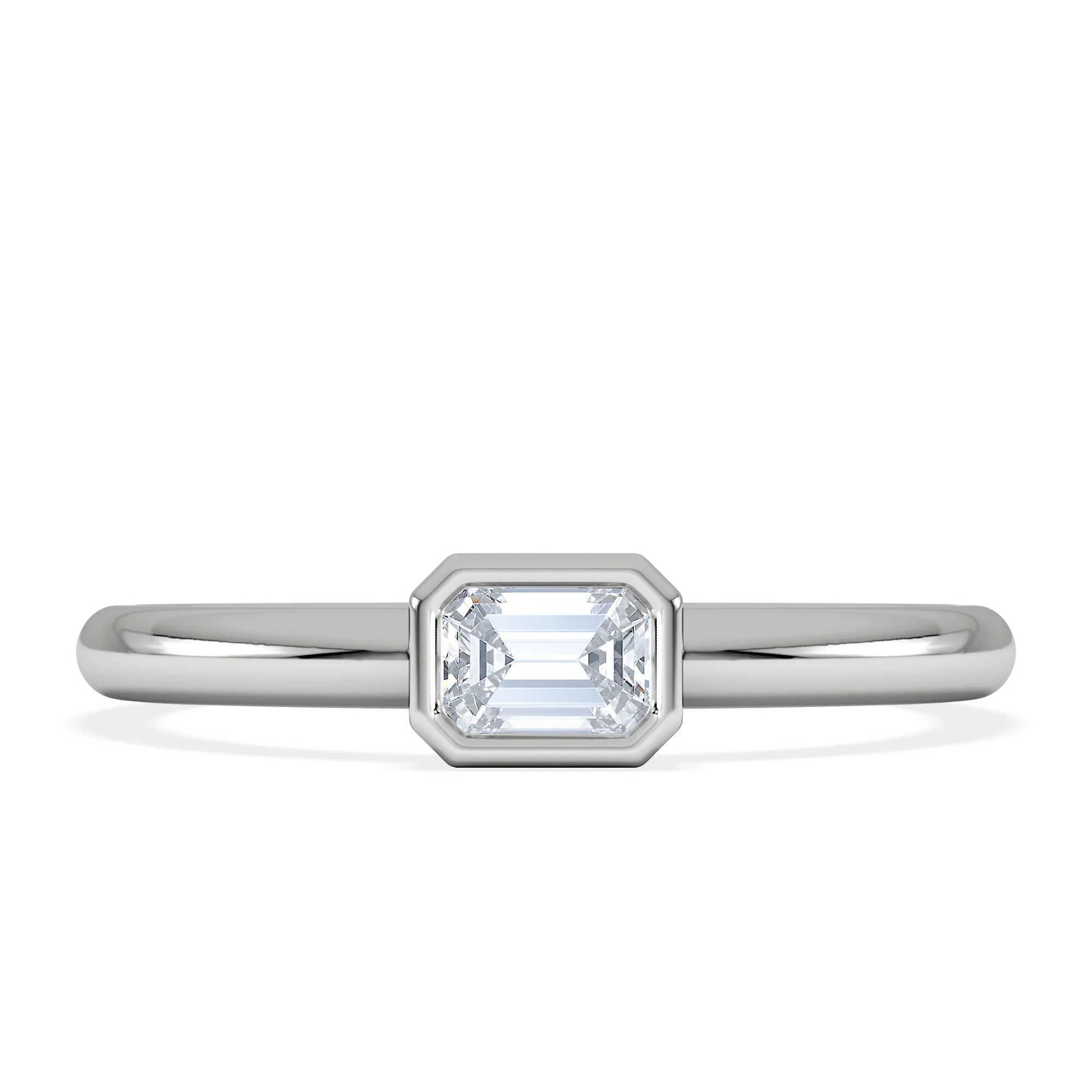 Horizon Emerald Cut Lab Diamond Solitaire Ring 0.25ct H/SI in 9K White Gold - Image 7