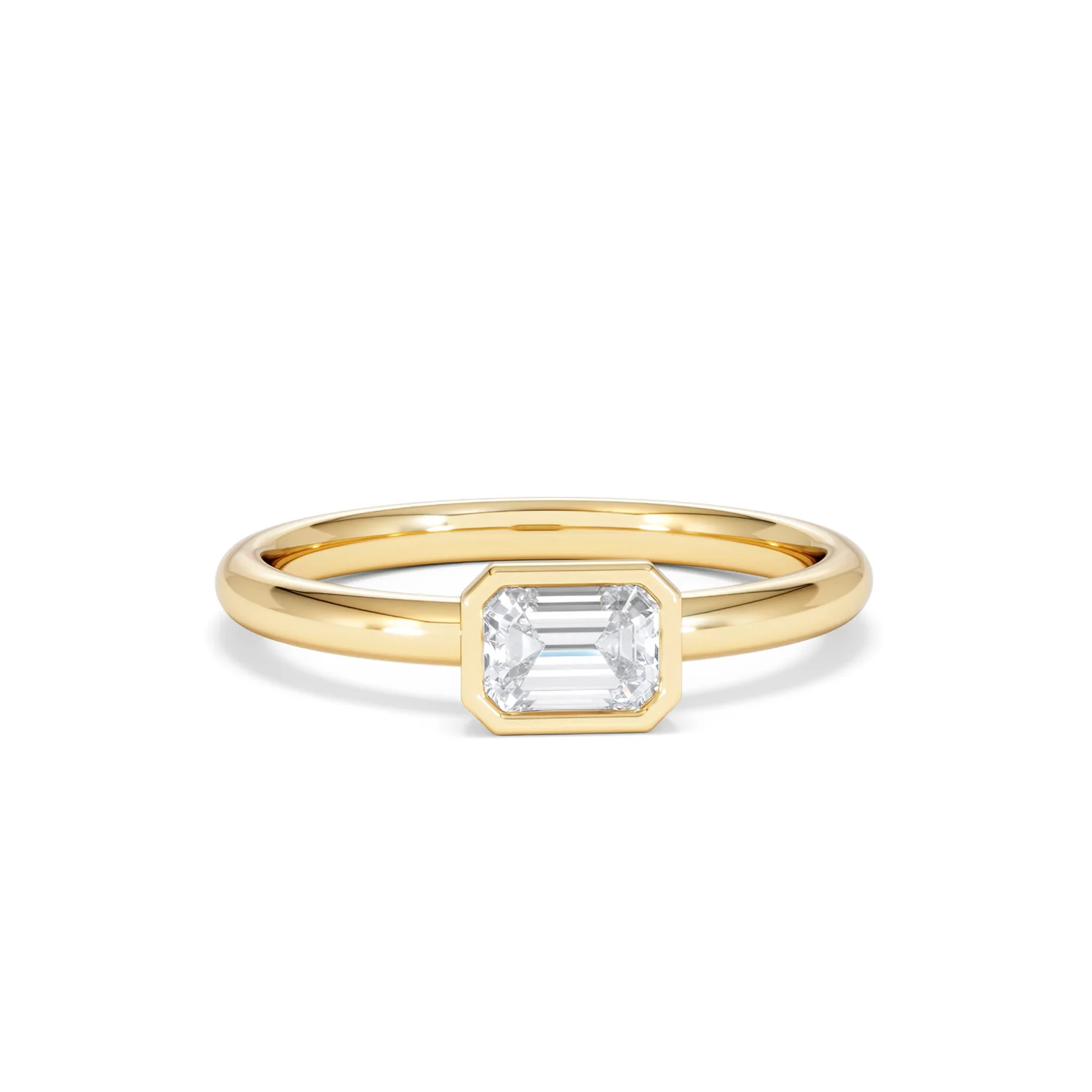 Horizon Emerald Cut Lab Diamond Solitaire Ring 0.50ct H/SI in 9K Gold - Image 11