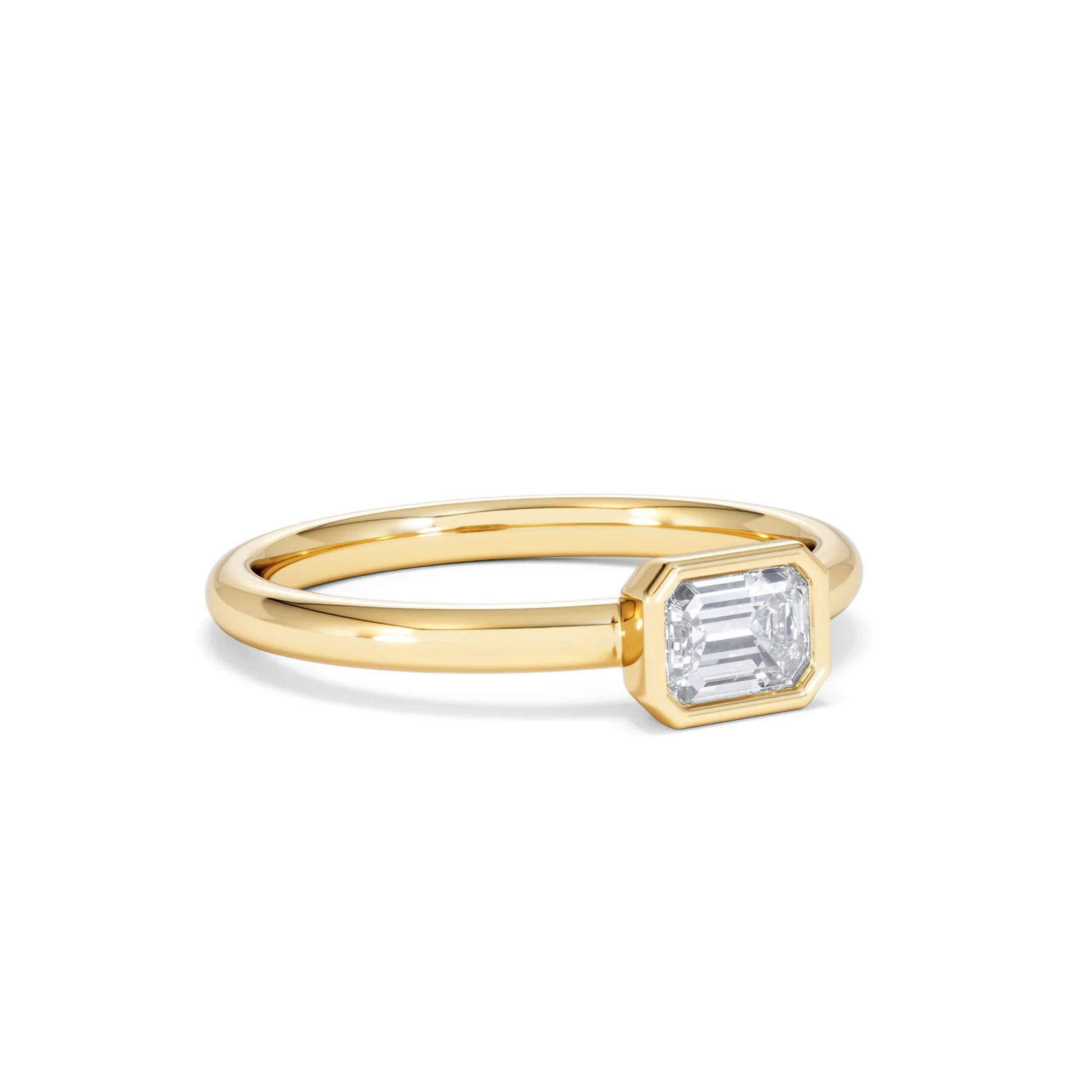 Horizon Emerald Cut Lab Diamond Solitaire Ring 0.50ct H/SI in 9K Gold - Image 17