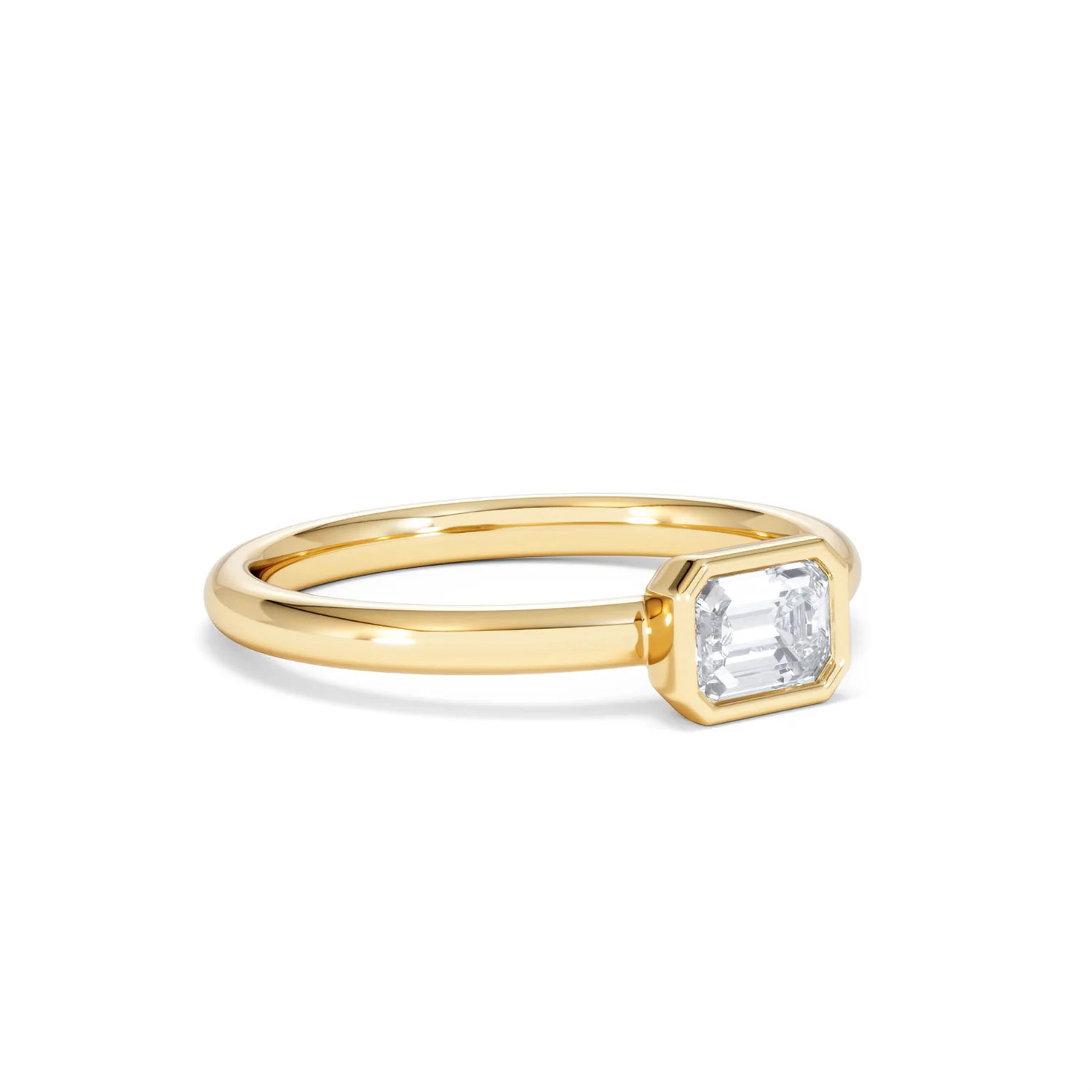Horizon Emerald Cut Lab Diamond Solitaire Ring 0.50ct H/SI in 9K Gold - Image 18