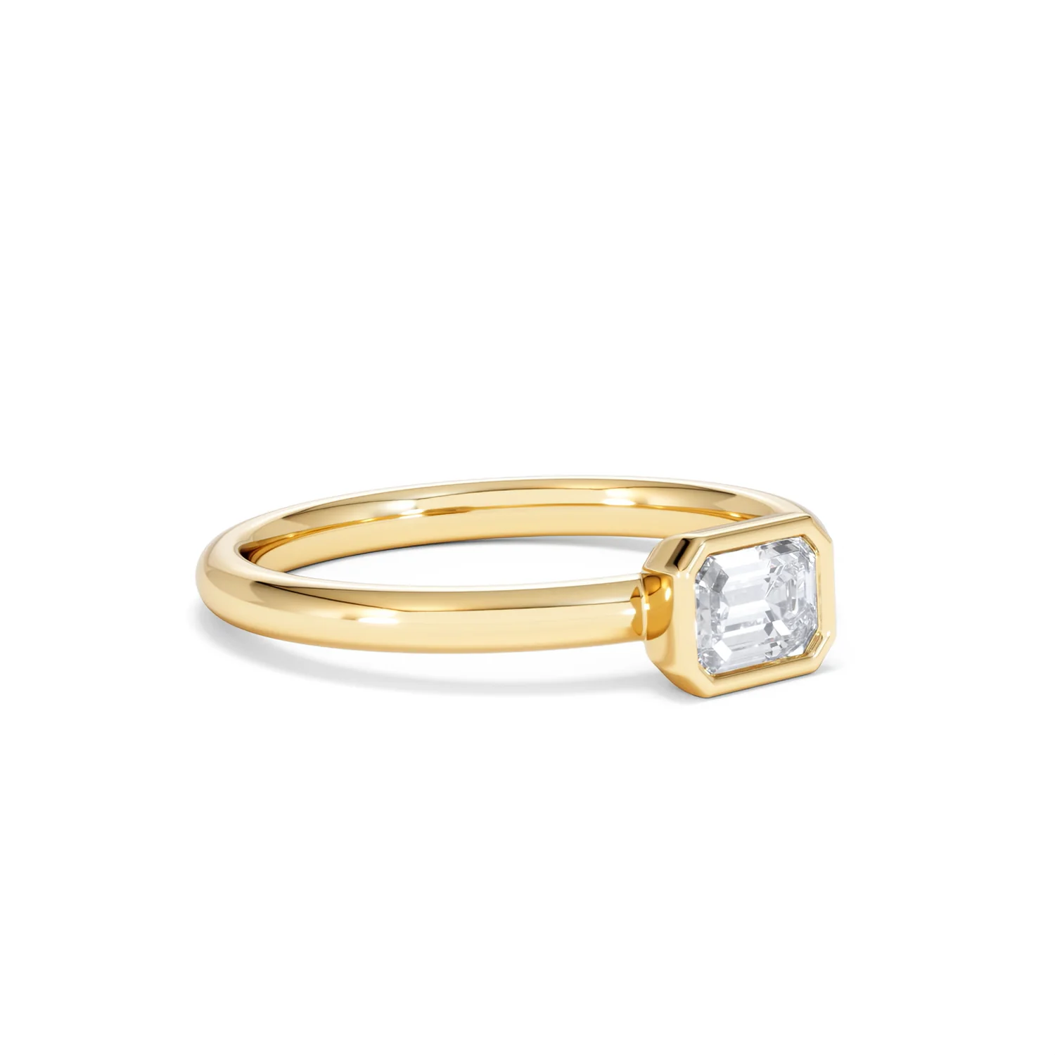 Horizon Emerald Cut Lab Diamond Solitaire Ring 0.50ct H/SI in 9K Gold - Image 19