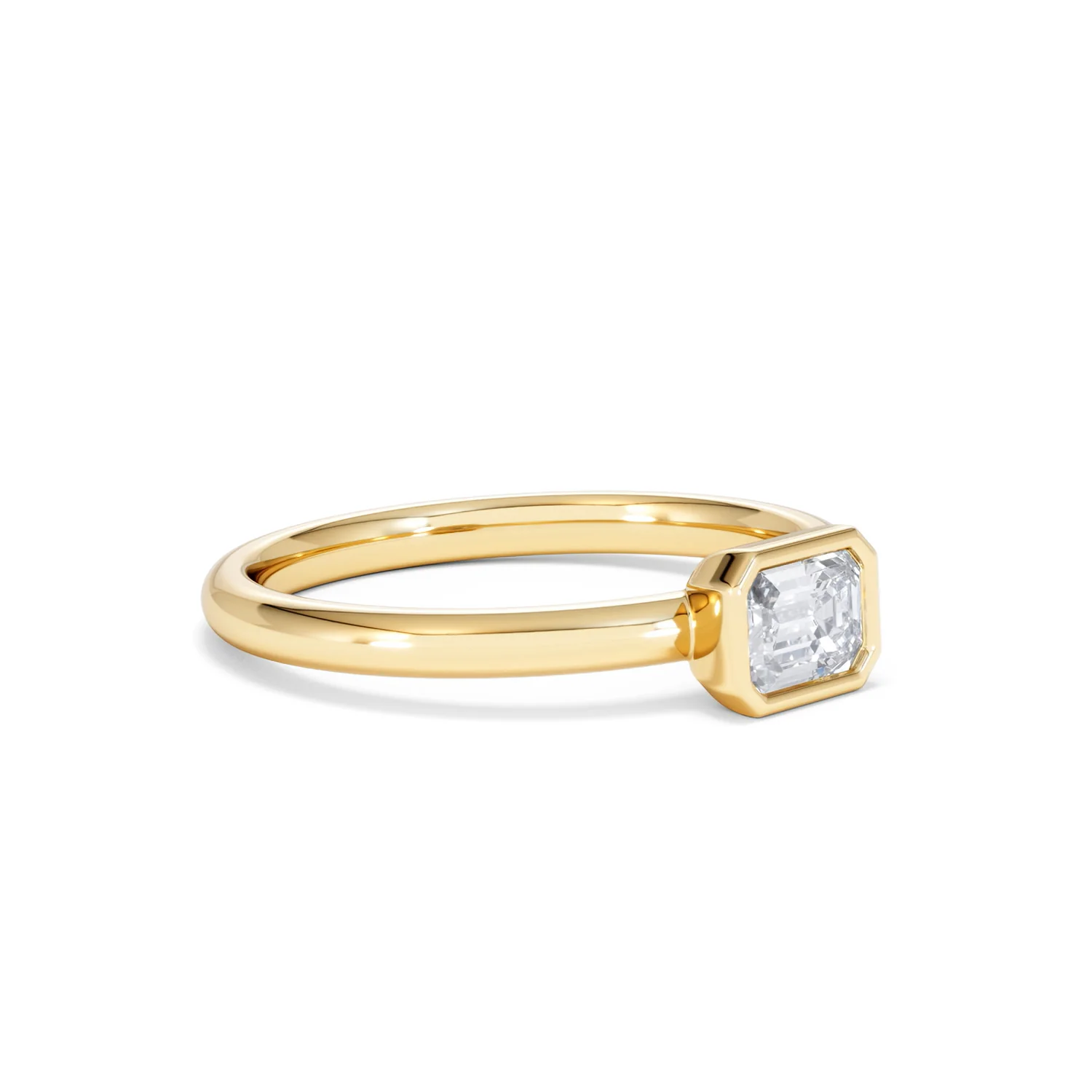Horizon Emerald Cut Lab Diamond Solitaire Ring 0.50ct H/SI in 9K Gold - Image 20