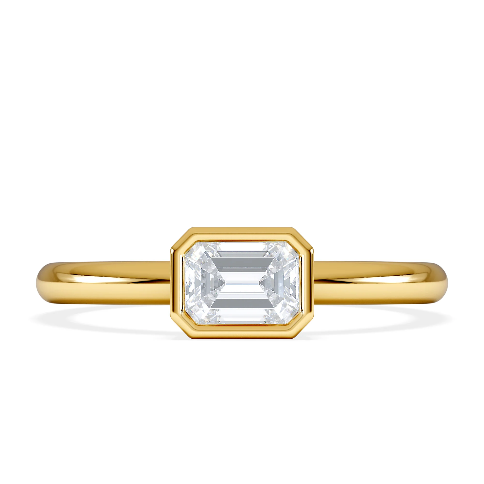 Horizon Emerald Cut Lab Diamond Solitaire Ring 0.50ct H/SI in 9K Gold - Image 7