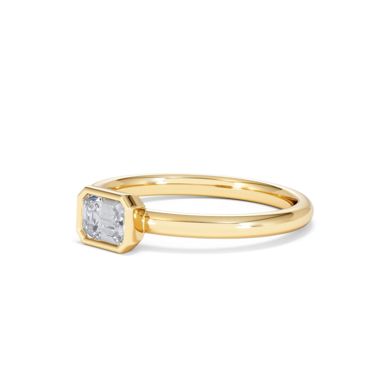 Horizon Emerald Cut Lab Diamond Solitaire Ring 0.50ct H/SI in 9K Gold - Image 80