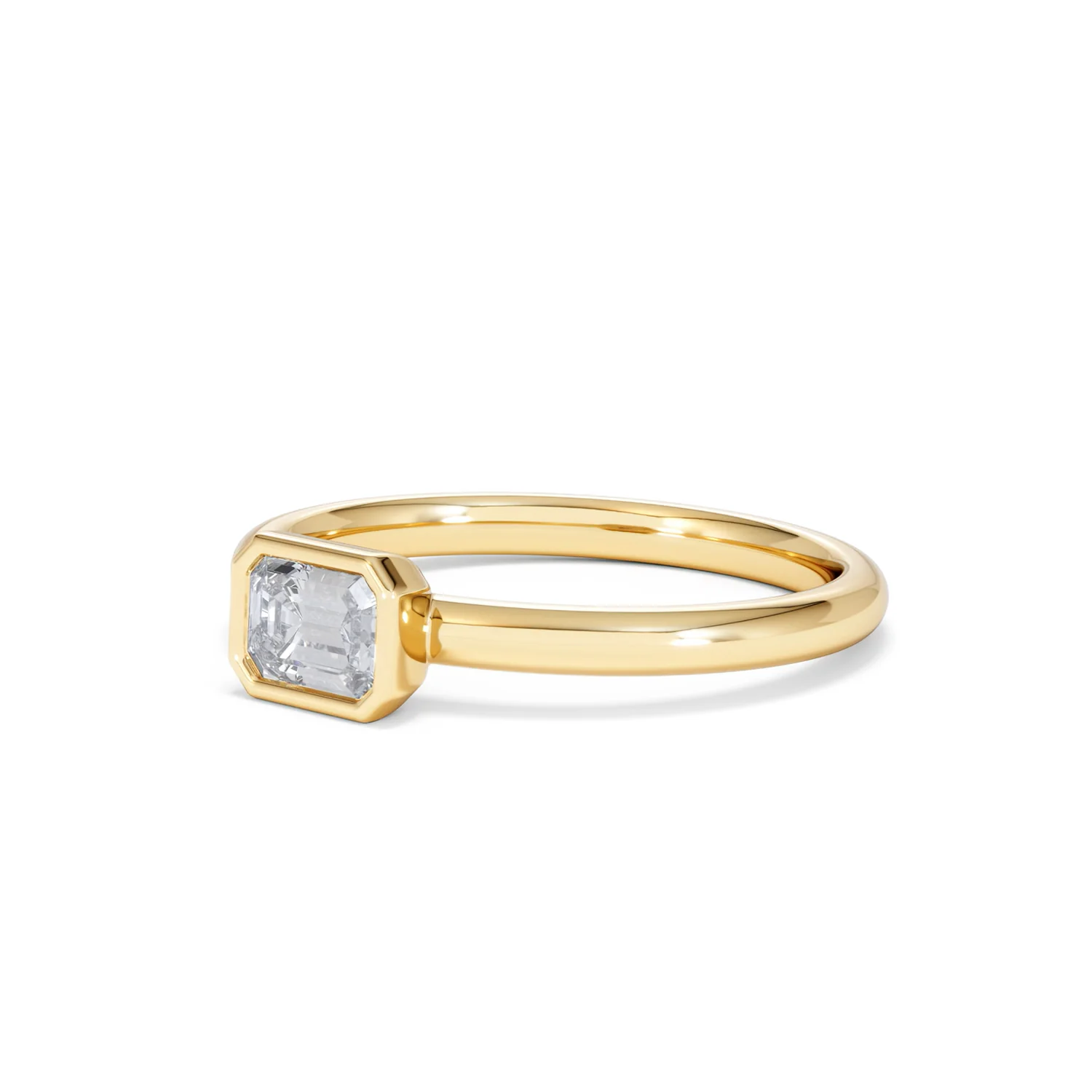 Horizon Emerald Cut Lab Diamond Solitaire Ring 0.50ct H/SI in 9K Gold - Image 81