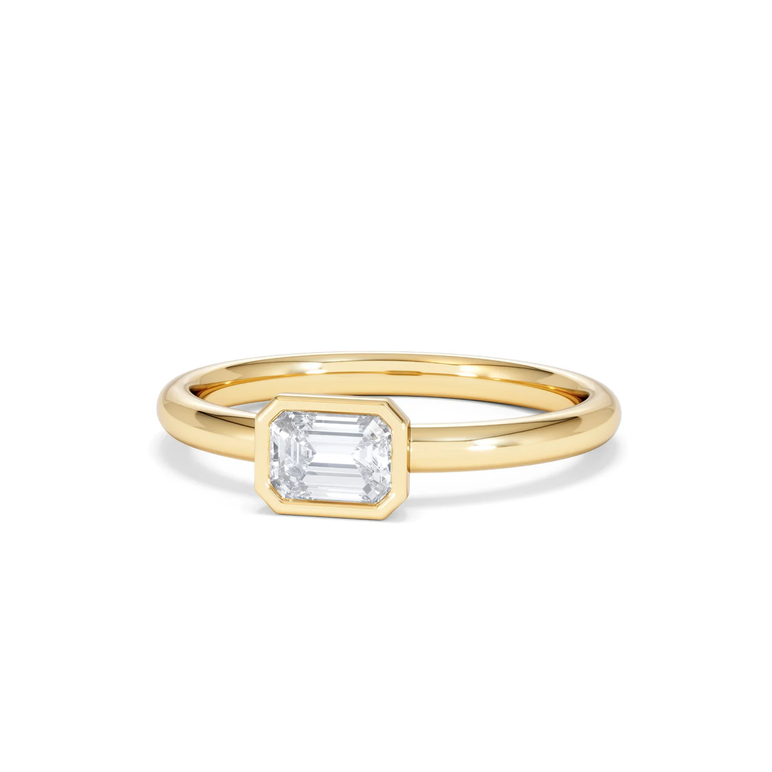 Horizon Emerald Cut Lab Diamond Solitaire Ring 0.50ct H/SI in 9K Gold - Image 87