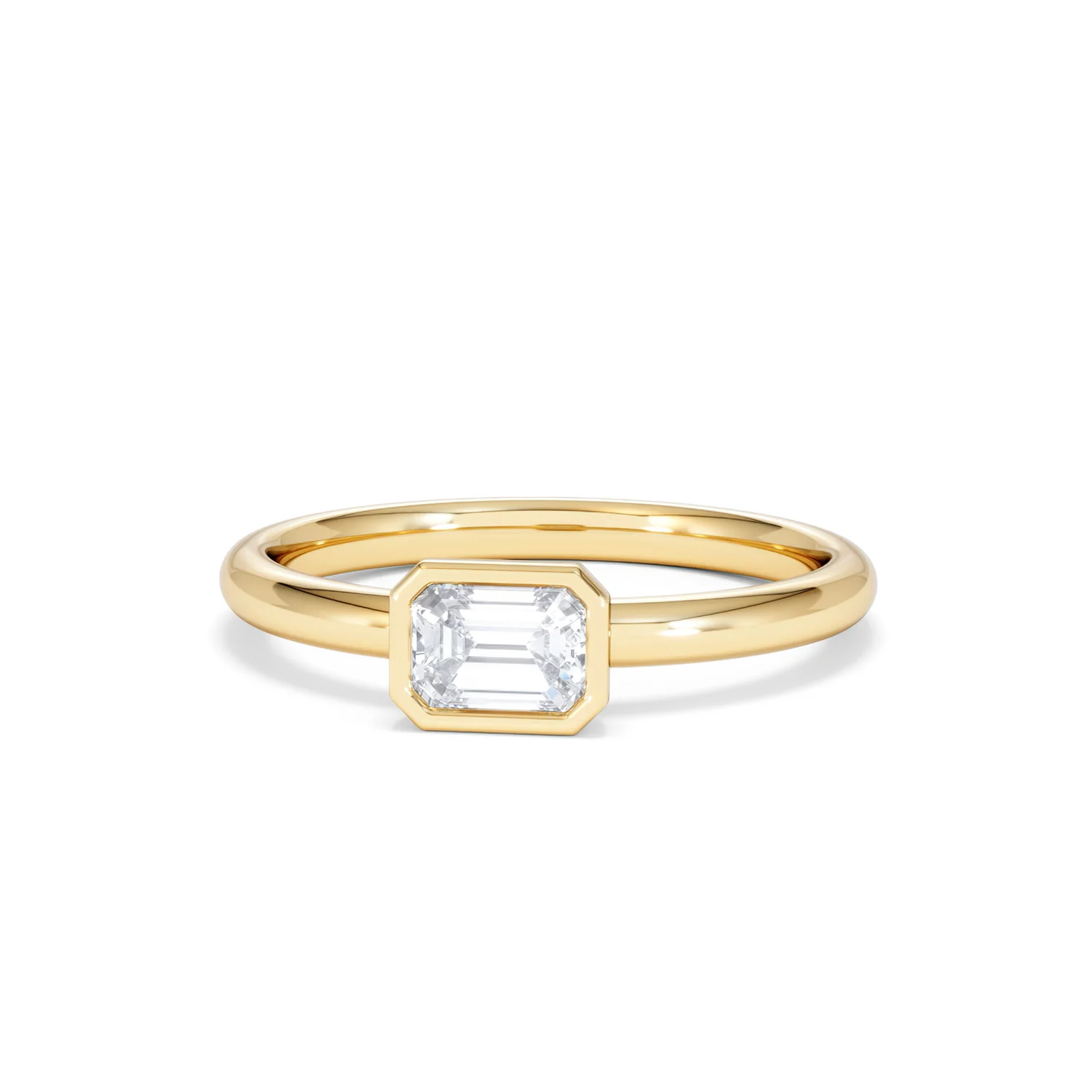 Horizon Emerald Cut Lab Diamond Solitaire Ring 0.50ct H/SI in 9K Gold - Image 88