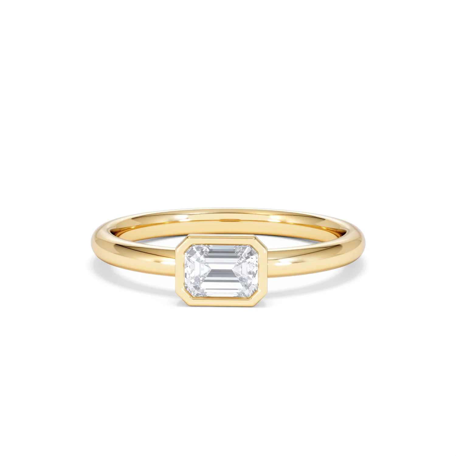 Horizon Emerald Cut Lab Diamond Solitaire Ring 0.50ct H/SI in 9K Gold - Image 89