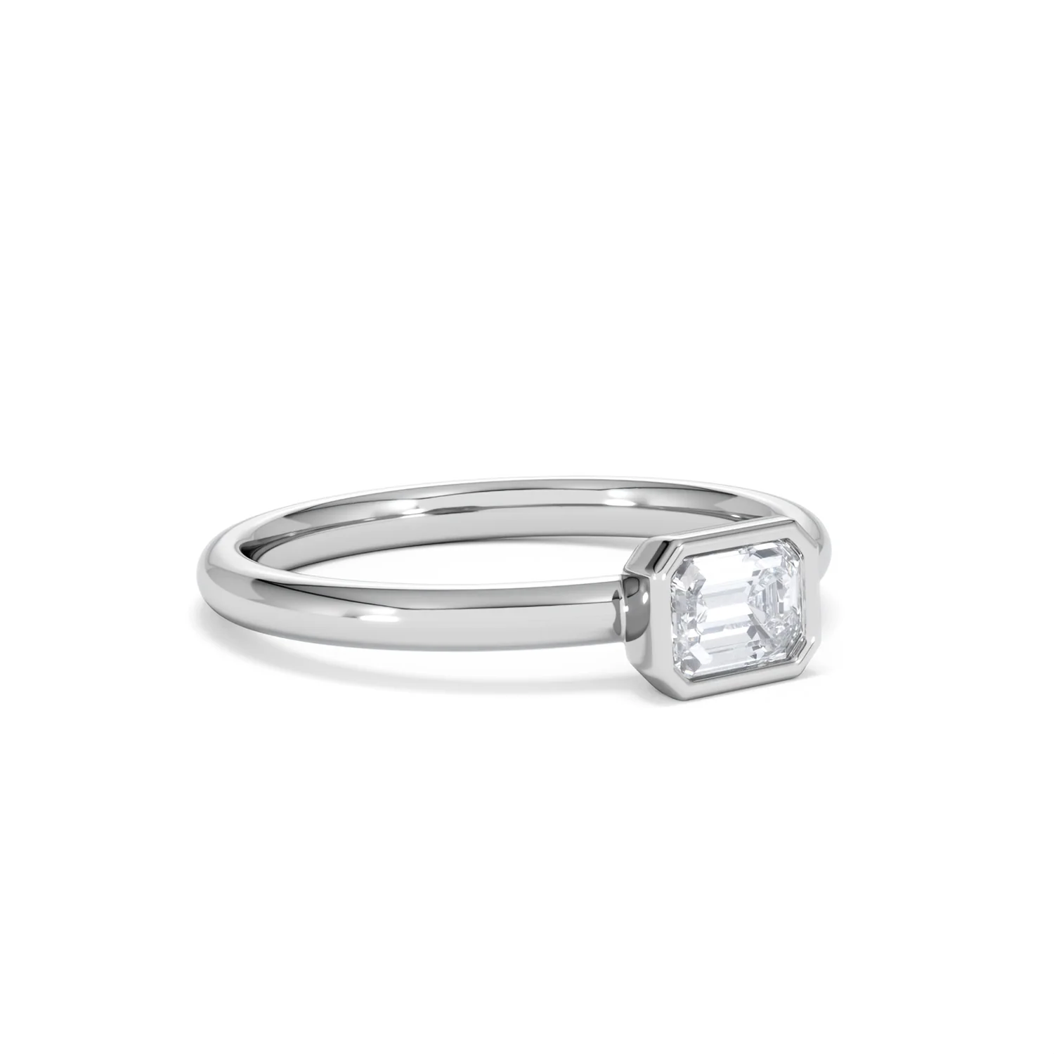 Horizon Emerald Cut Lab Diamond Solitaire Ring 0.50ct H/SI in 9K White Gold - Image 18