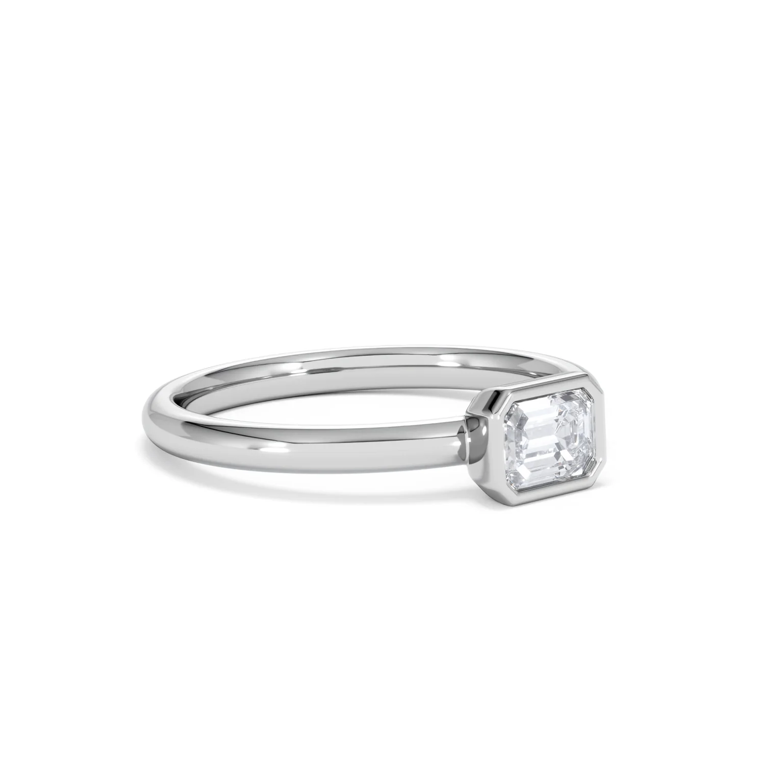 Horizon Emerald Cut Lab Diamond Solitaire Ring 0.50ct H/SI in 9K White Gold - Image 19