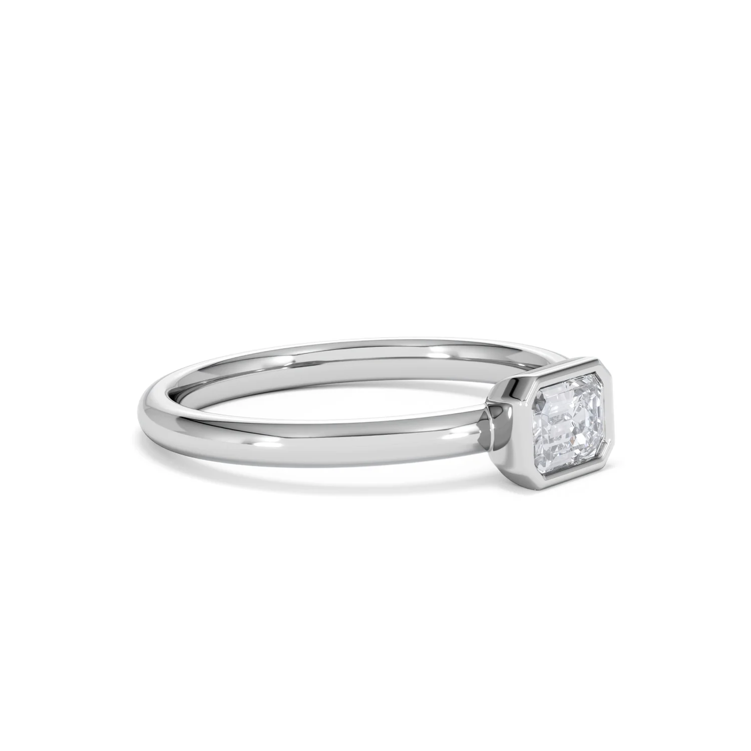 Horizon Emerald Cut Lab Diamond Solitaire Ring 0.50ct H/SI in 9K White Gold - Image 21