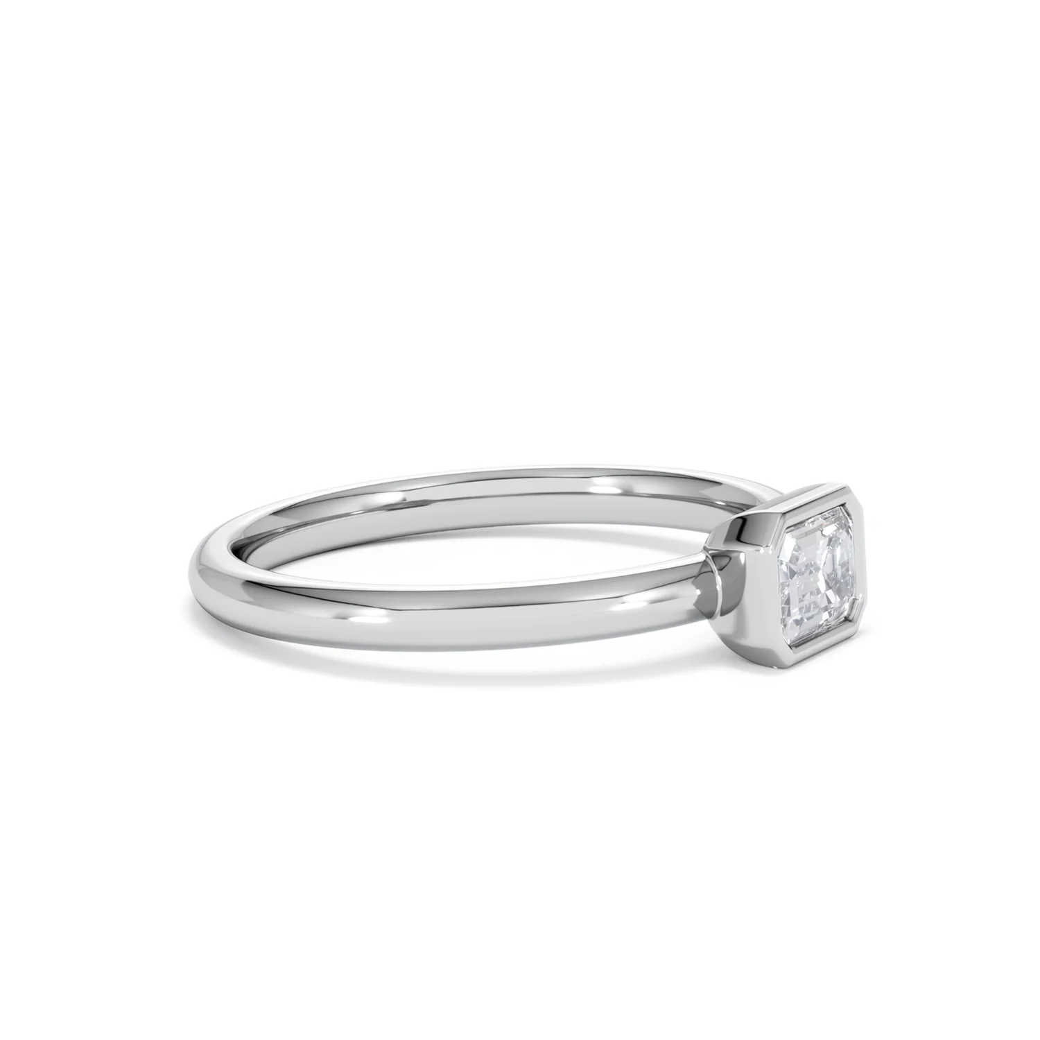Horizon Emerald Cut Lab Diamond Solitaire Ring 0.50ct H/SI in 9K White Gold - Image 23