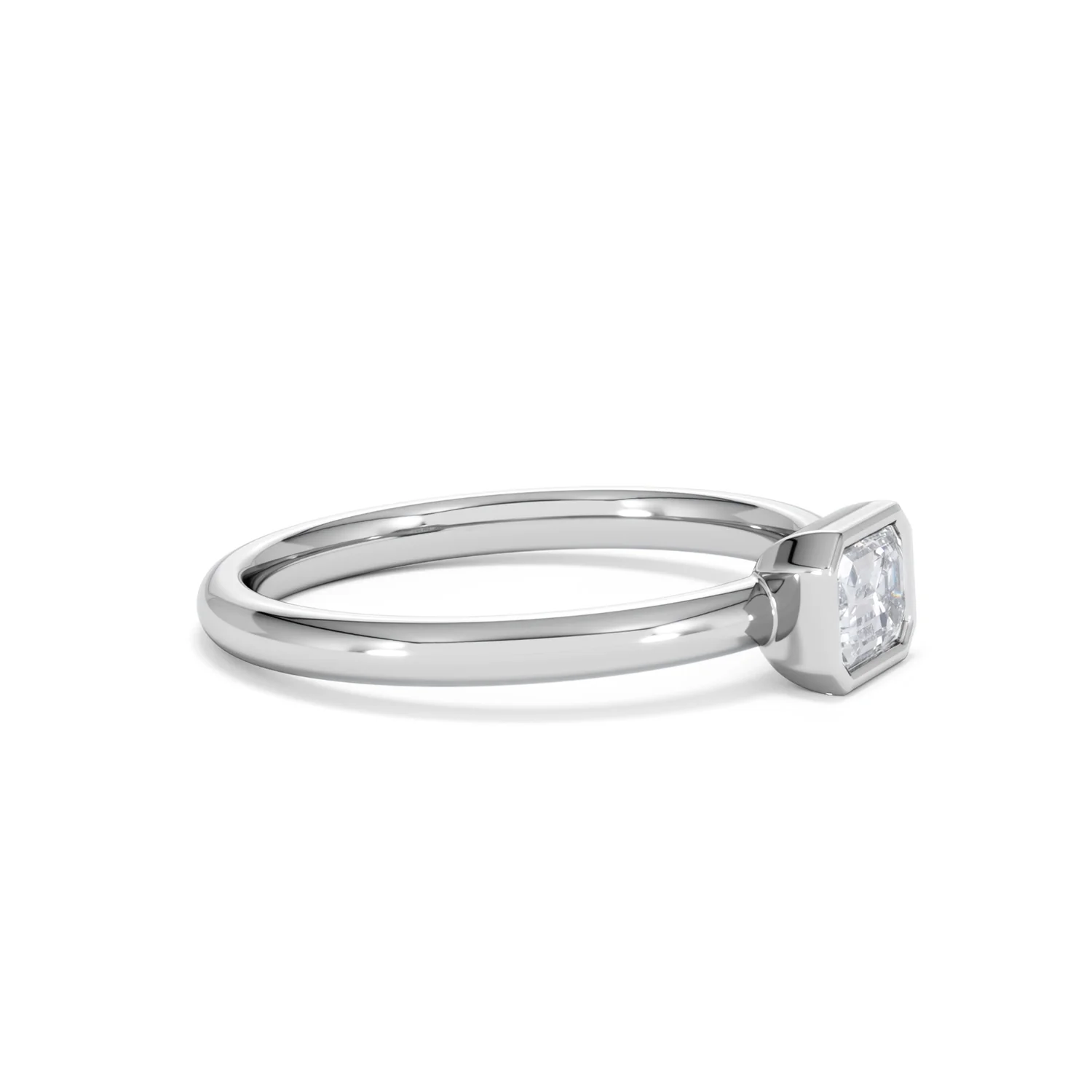 Horizon Emerald Cut Lab Diamond Solitaire Ring 0.50ct H/SI in 9K White Gold - Image 24