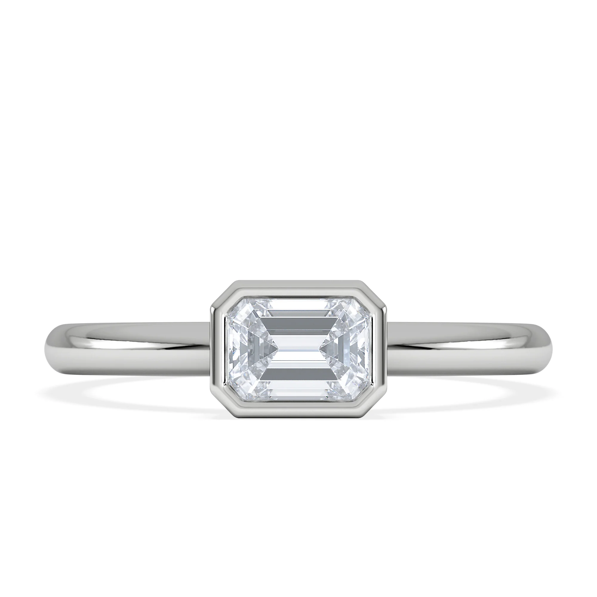 Horizon Emerald Cut Lab Diamond Solitaire Ring 0.50ct H/SI in 9K White Gold - Image 7