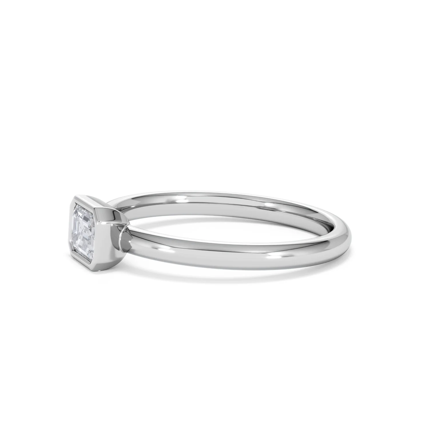 Horizon Emerald Cut Lab Diamond Solitaire Ring 0.50ct H/SI in 9K White Gold - Image 75