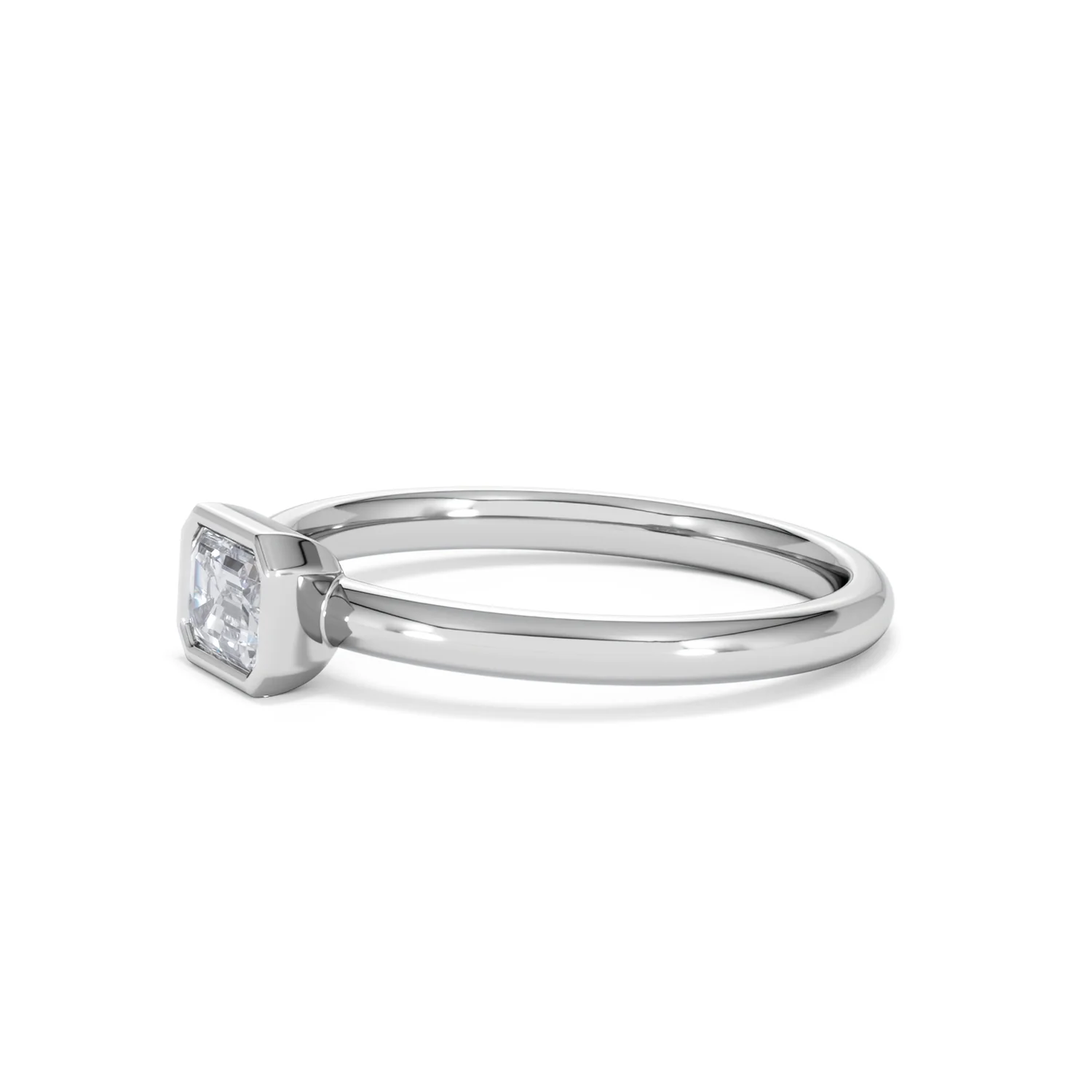 Horizon Emerald Cut Lab Diamond Solitaire Ring 0.50ct H/SI in 9K White Gold - Image 76