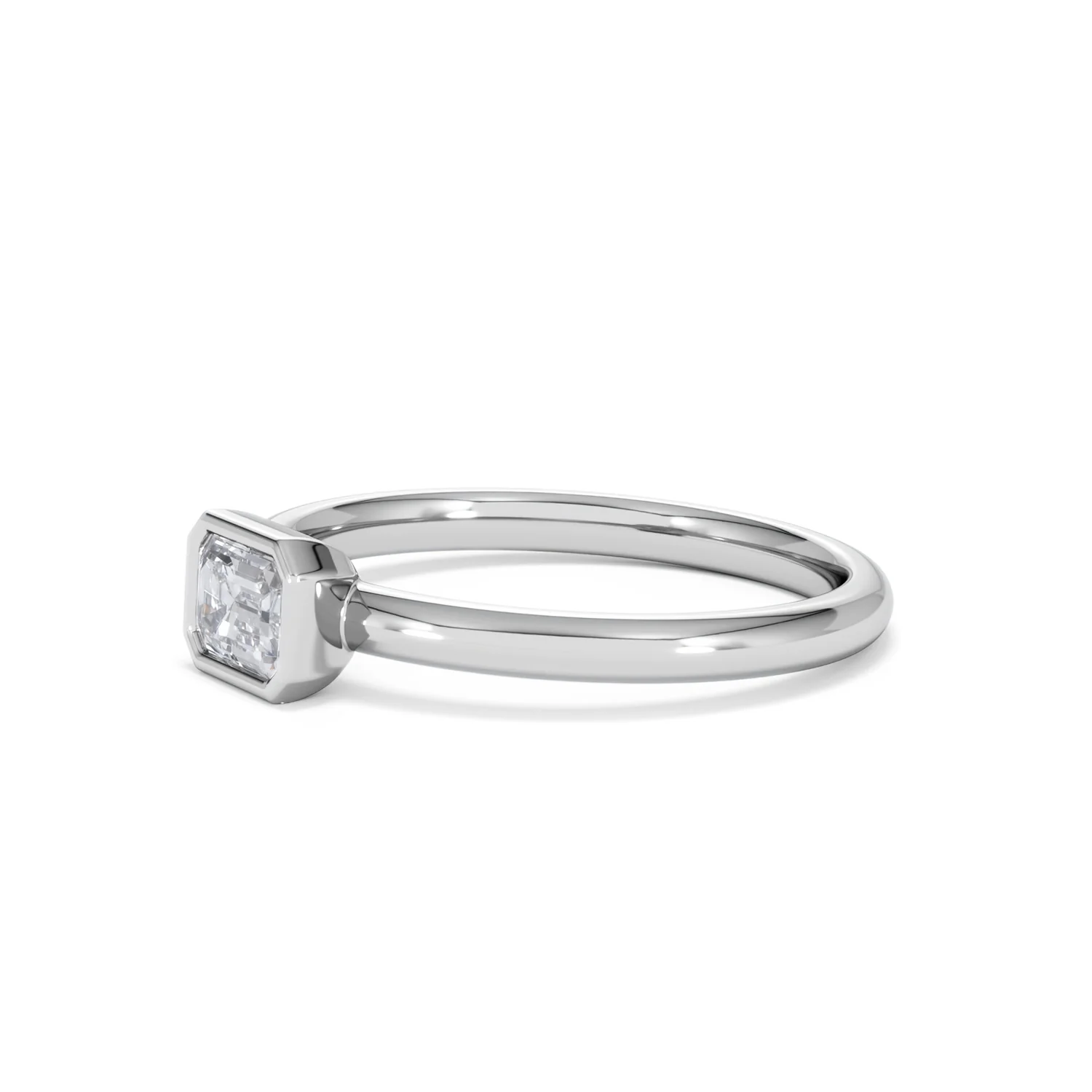 Horizon Emerald Cut Lab Diamond Solitaire Ring 0.50ct H/SI in 9K White Gold - Image 77