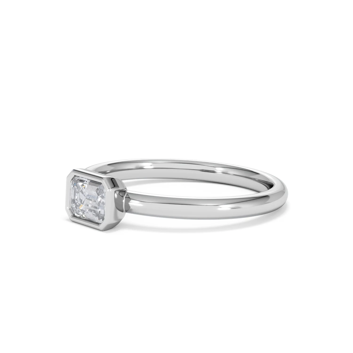 Horizon Emerald Cut Lab Diamond Solitaire Ring 0.50ct H/SI in 9K White Gold - Image 79