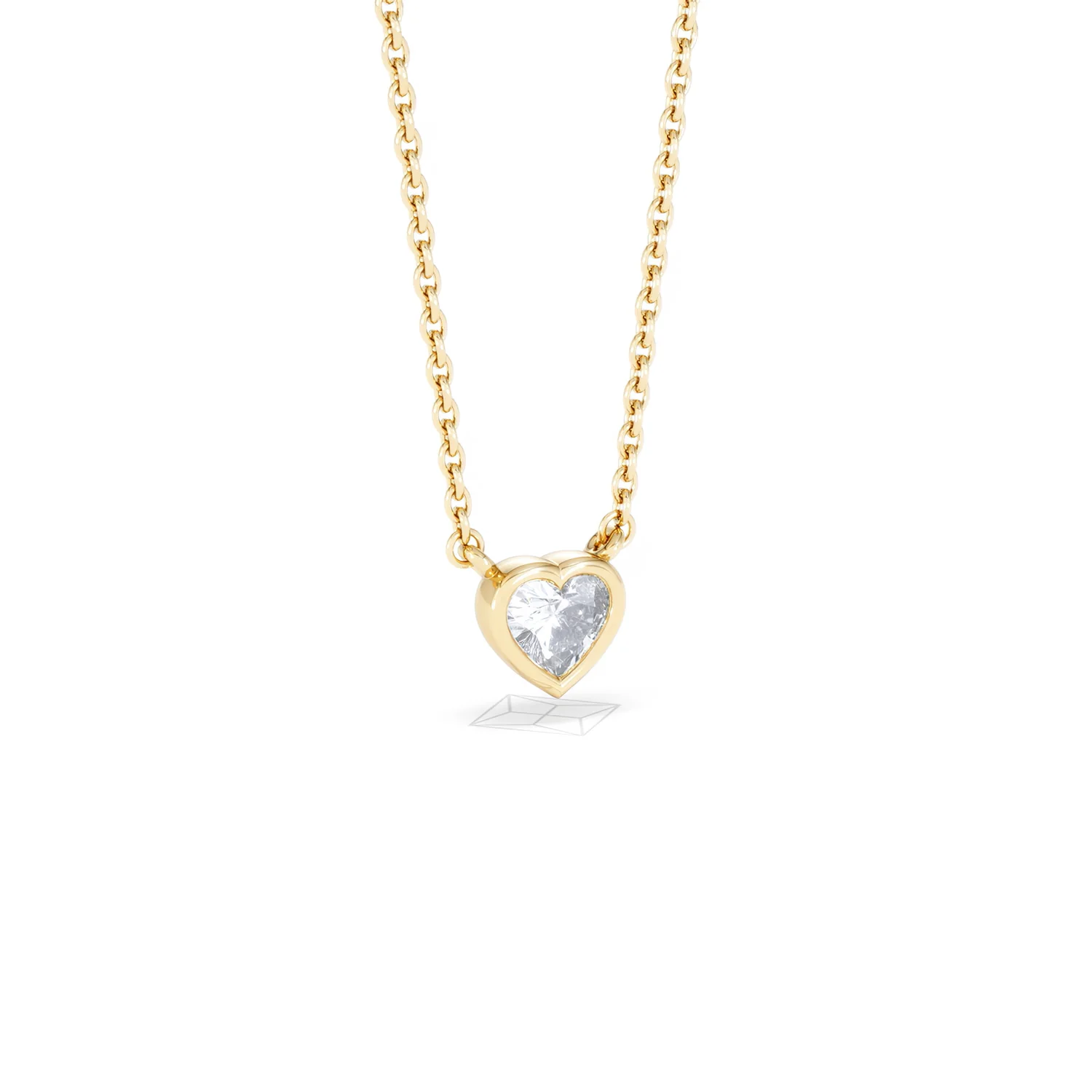 Horizon Heart Cut Lab Diamond Solitaire Necklace 0.25ct H/SI in 18k Gold Vermeil - Image 16