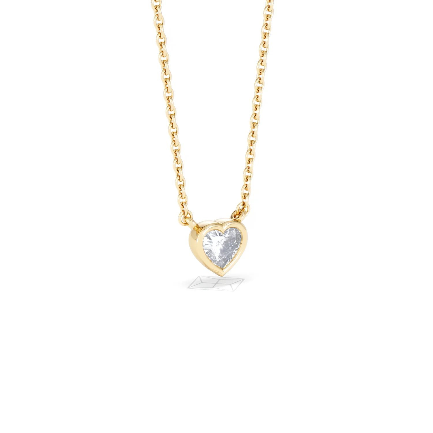 Horizon Heart Cut Lab Diamond Solitaire Necklace 0.25ct H/SI in 18k Gold Vermeil - Image 17