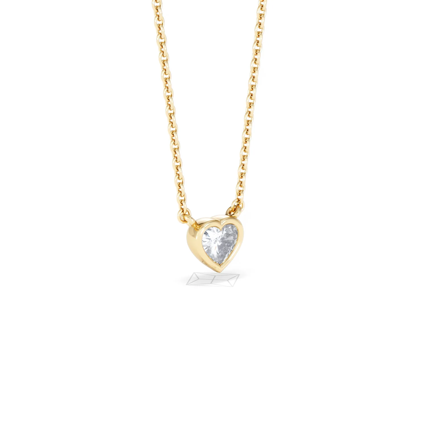 Horizon Heart Cut Lab Diamond Solitaire Necklace 0.25ct H/SI in 18k Gold Vermeil - Image 18