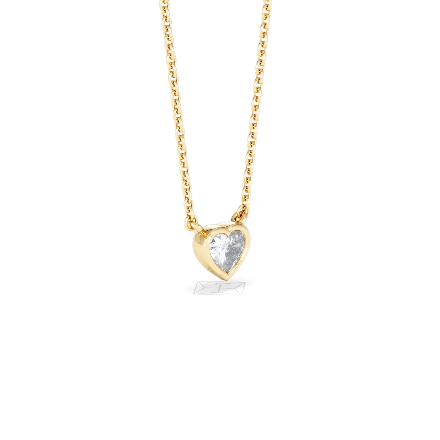 Horizon Heart Cut Lab Diamond Solitaire Necklace 0.25ct H/SI in 18k Gold Vermeil - Image 19