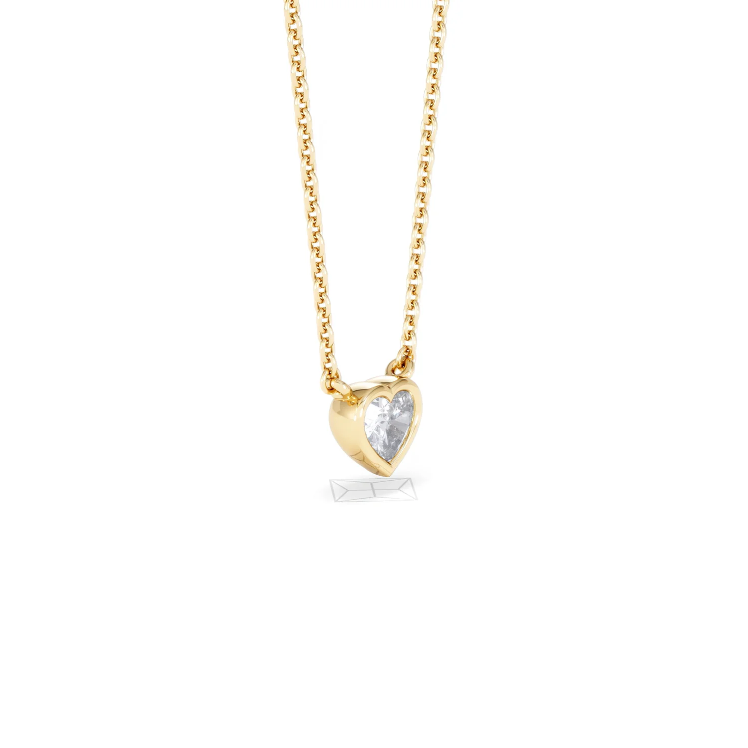 Horizon Heart Cut Lab Diamond Solitaire Necklace 0.25ct H/SI in 18k Gold Vermeil - Image 21