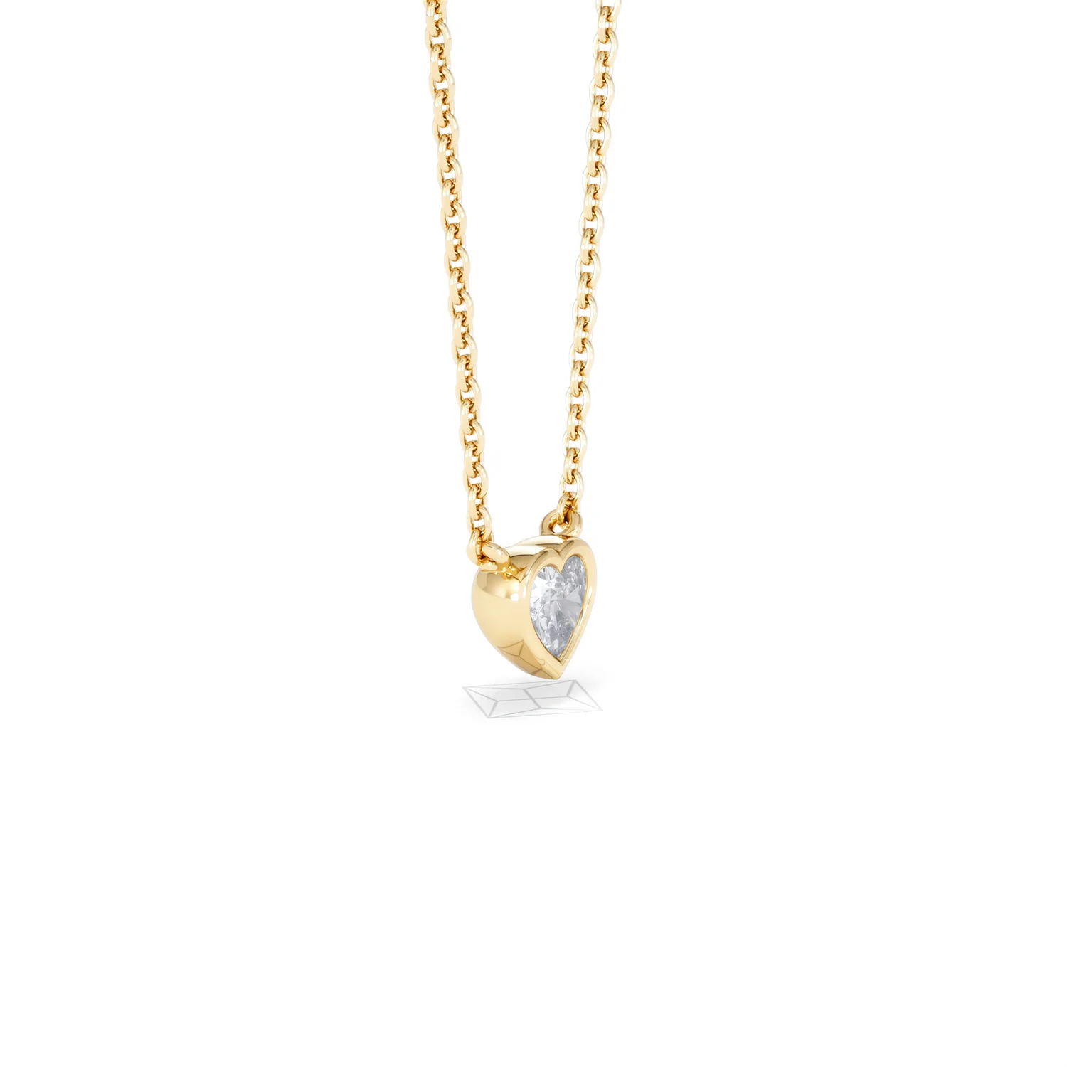 Horizon Heart Cut Lab Diamond Solitaire Necklace 0.25ct H/SI in 18k Gold Vermeil - Image 23