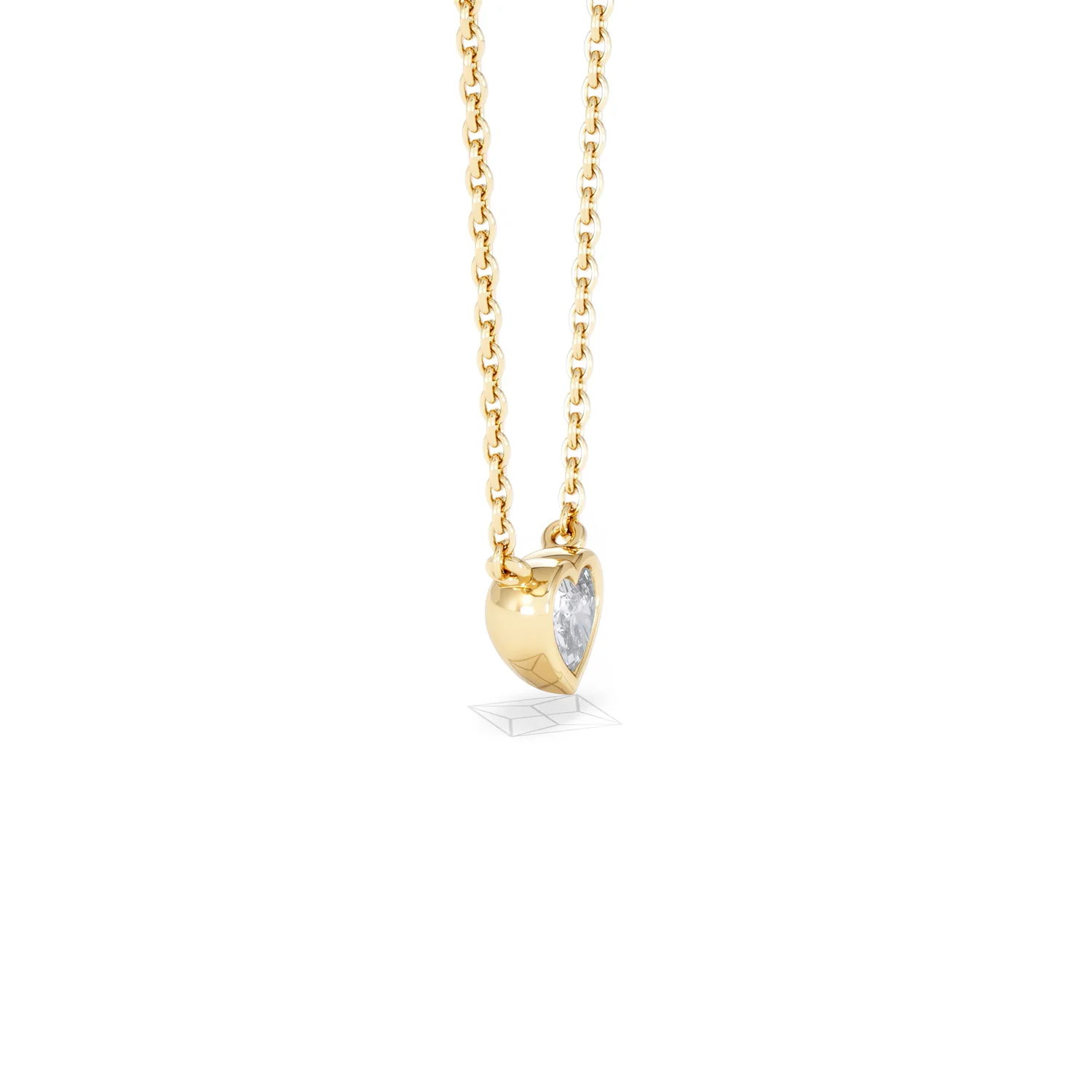 Horizon Heart Cut Lab Diamond Solitaire Necklace 0.25ct H/SI in 18k Gold Vermeil - Image 25