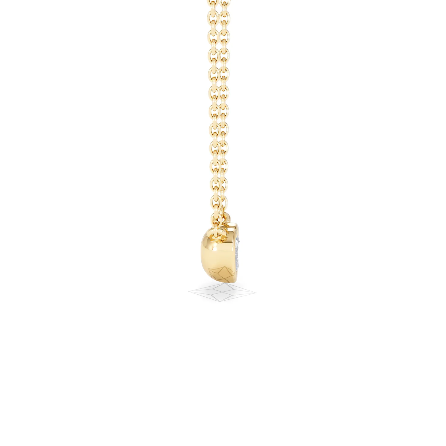 Horizon Heart Cut Lab Diamond Solitaire Necklace 0.25ct H/SI in 18k Gold Vermeil - Image 29