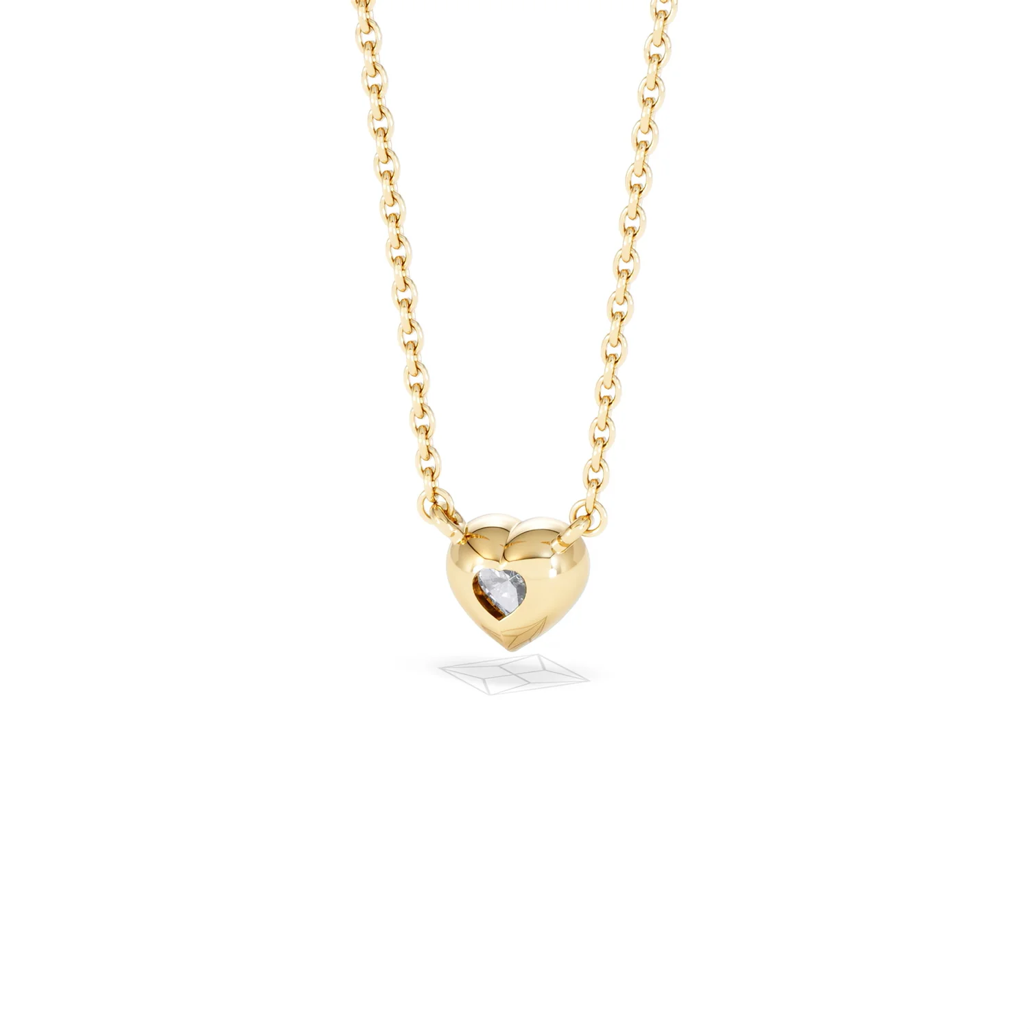 Horizon Heart Cut Lab Diamond Solitaire Necklace 0.25ct H/SI in 18k Gold Vermeil - Image 46