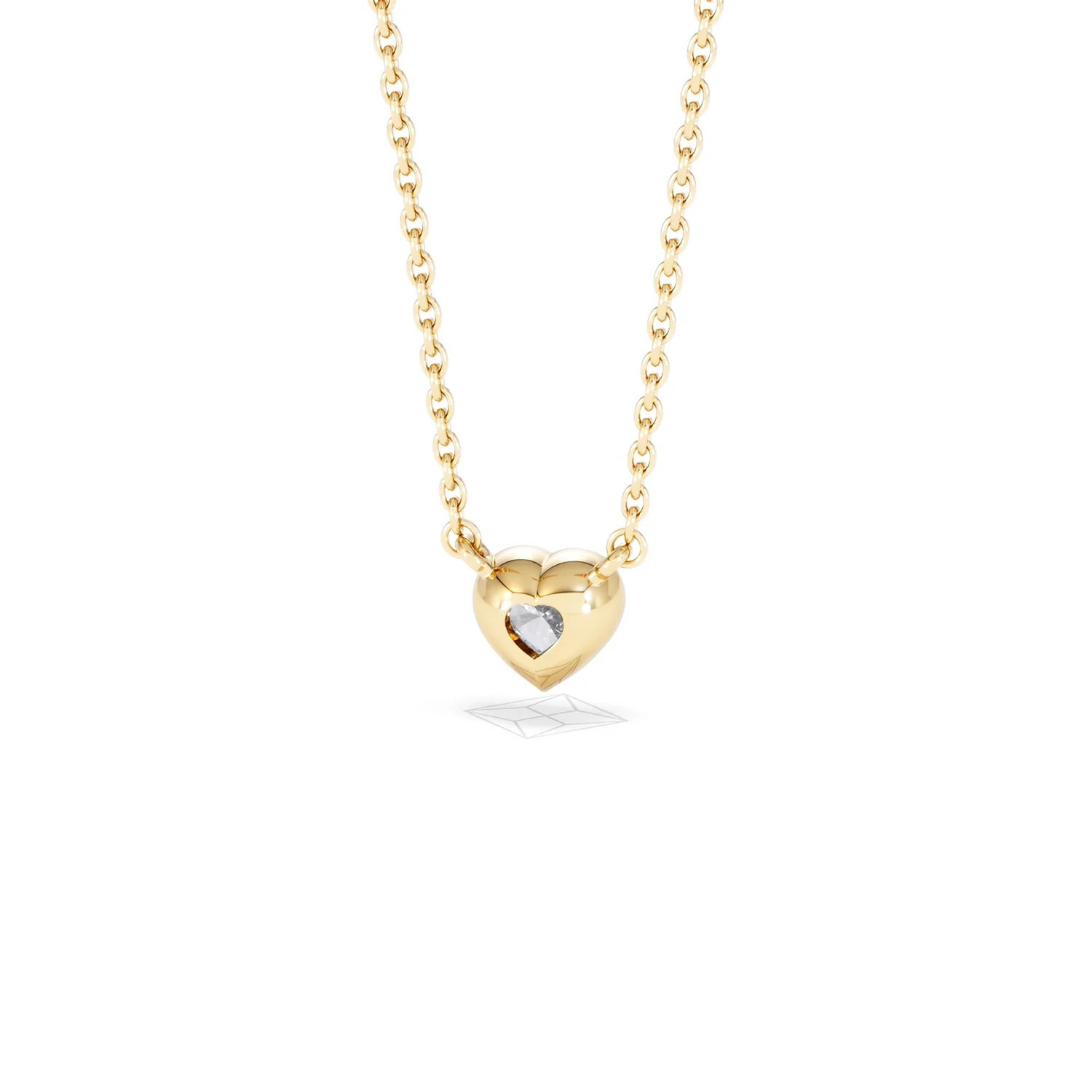 Horizon Heart Cut Lab Diamond Solitaire Necklace 0.25ct H/SI in 18k Gold Vermeil - Image 47