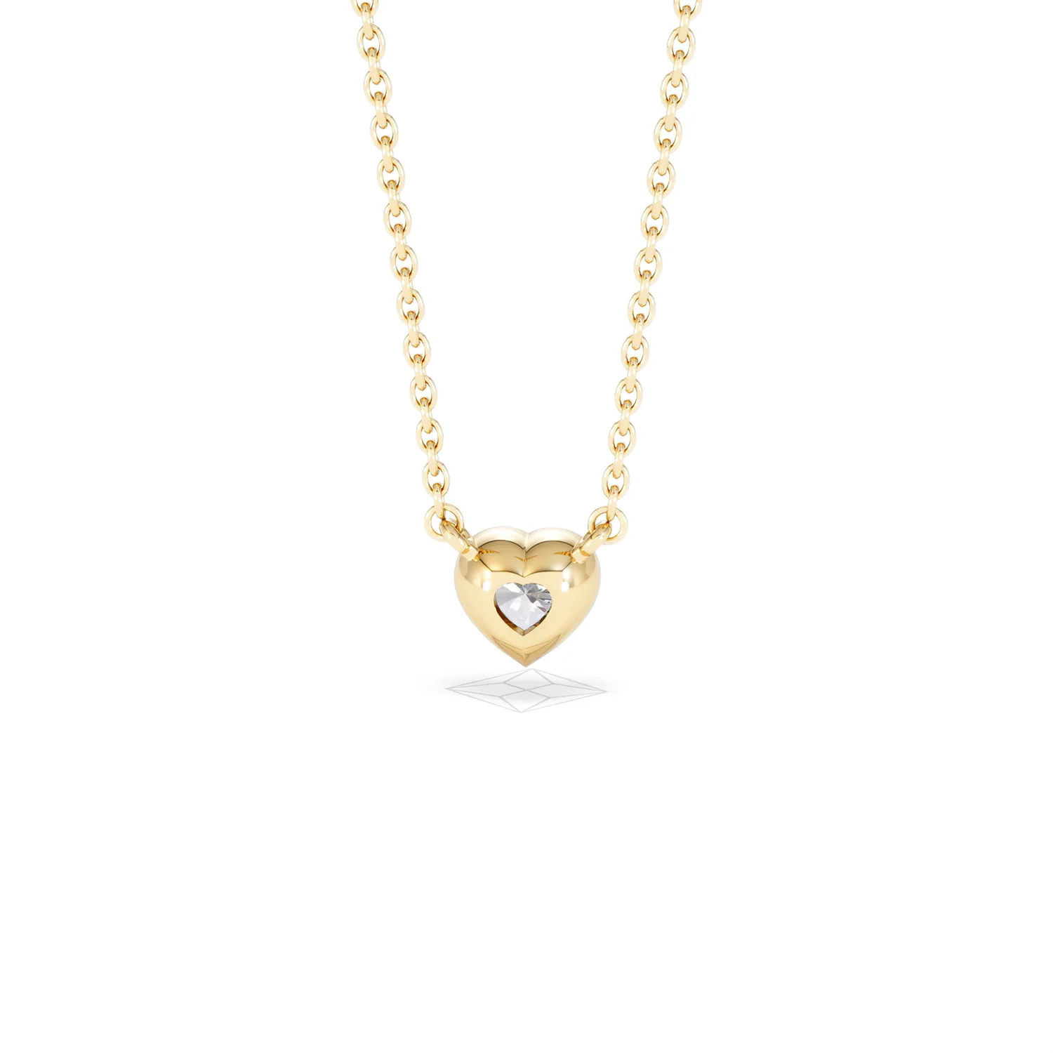 Horizon Heart Cut Lab Diamond Solitaire Necklace 0.25ct H/SI in 18k Gold Vermeil - Image 49