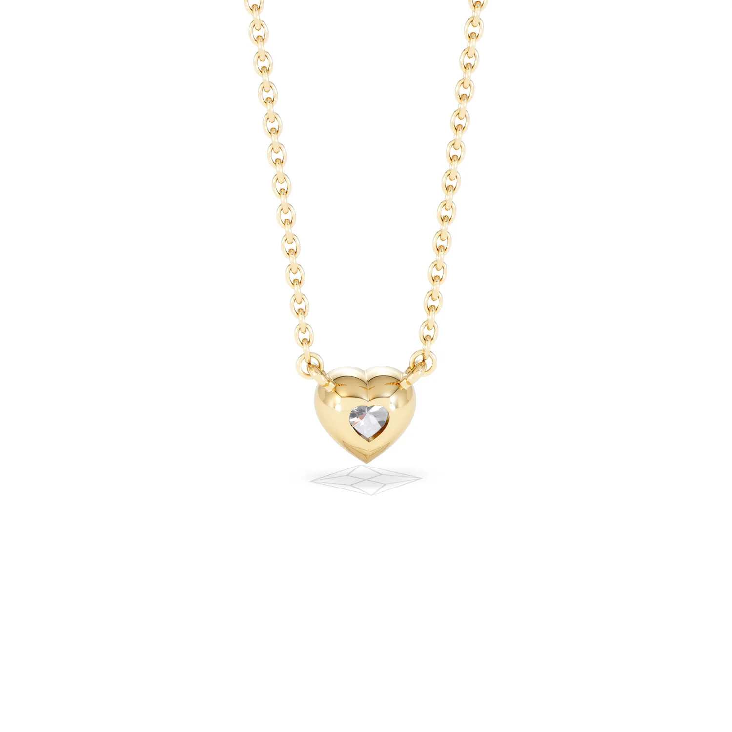 Horizon Heart Cut Lab Diamond Solitaire Necklace 0.25ct H/SI in 18k Gold Vermeil - Image 51
