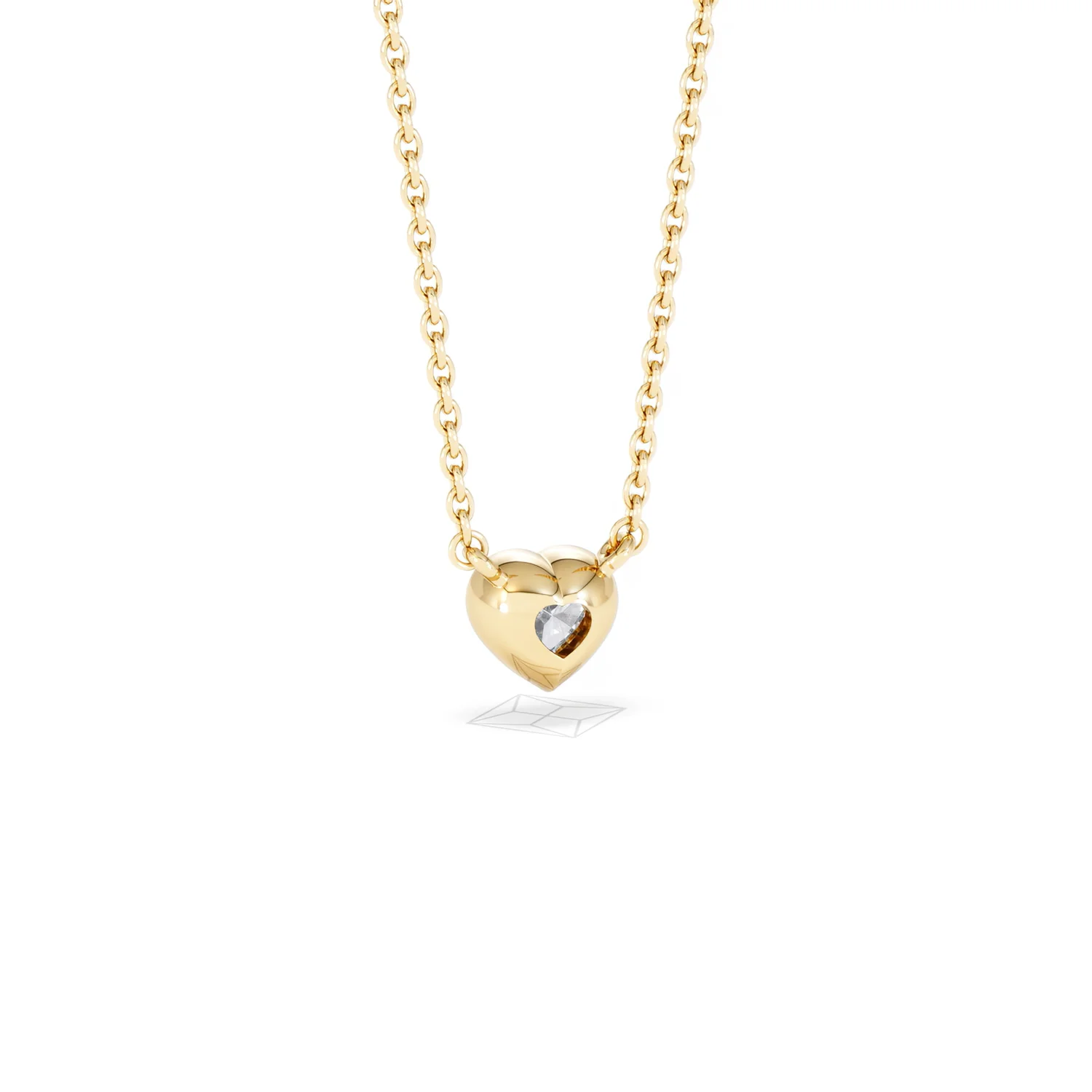 Horizon Heart Cut Lab Diamond Solitaire Necklace 0.25ct H/SI in 18k Gold Vermeil - Image 54