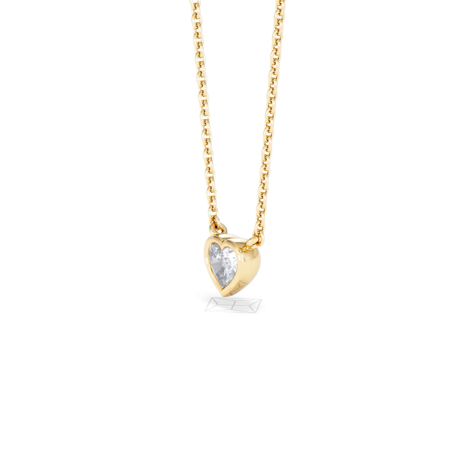 Horizon Heart Cut Lab Diamond Solitaire Necklace 0.25ct H/SI in 18k Gold Vermeil - Image 78