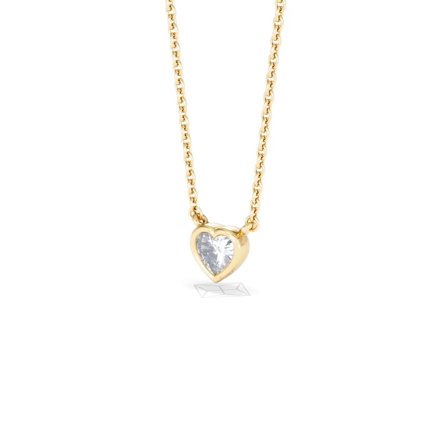 Horizon Heart Cut Lab Diamond Solitaire Necklace 0.25ct H/SI in 18k Gold Vermeil - Image 82