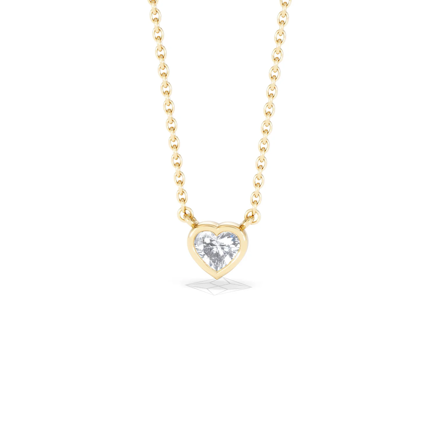 Horizon Heart Cut Lab Diamond Solitaire Necklace 0.25ct H/SI in 18k Gold Vermeil - Image 88