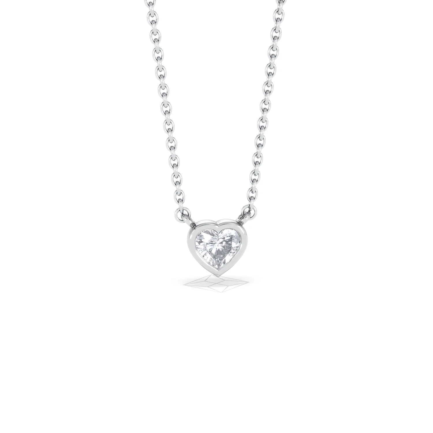 Horizon Heart Cut Lab Diamond Solitaire Necklace 0.25ct H/SI in 925 Silver - Image 12