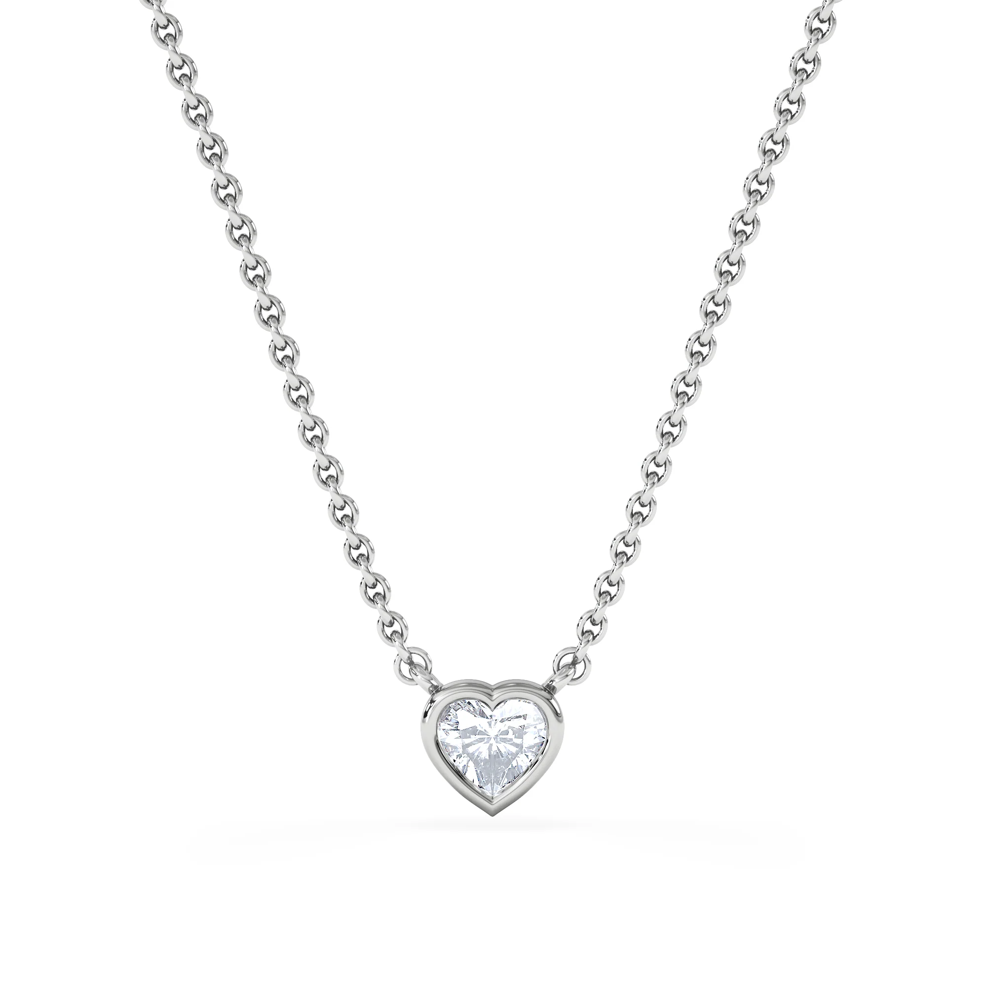 Horizon Heart Cut Lab Diamond Solitaire Necklace 0.25ct H/SI in 925 Silver - Image 3