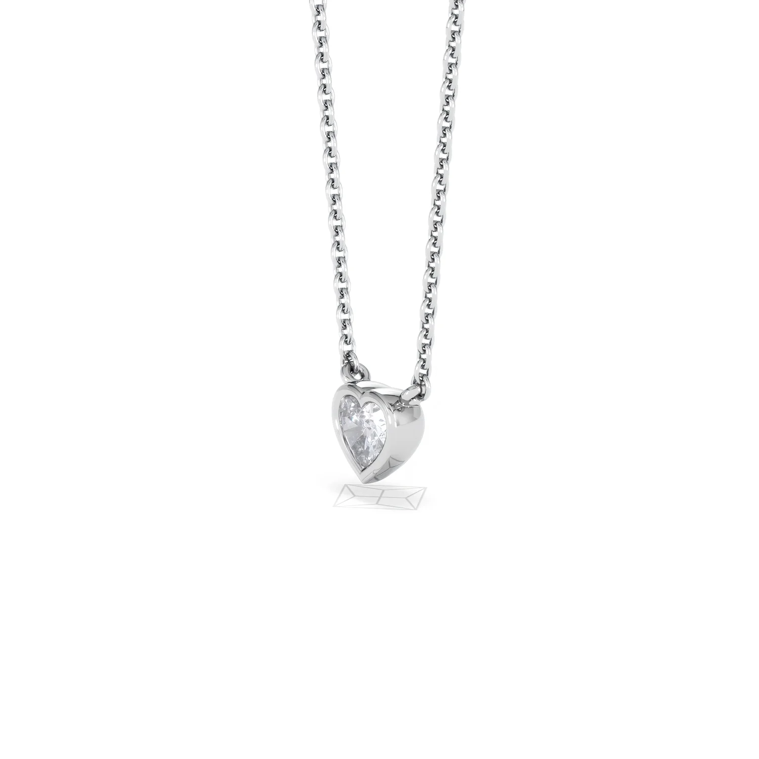Horizon Heart Cut Lab Diamond Solitaire Necklace 0.25ct H/SI in 925 Silver - Image 78