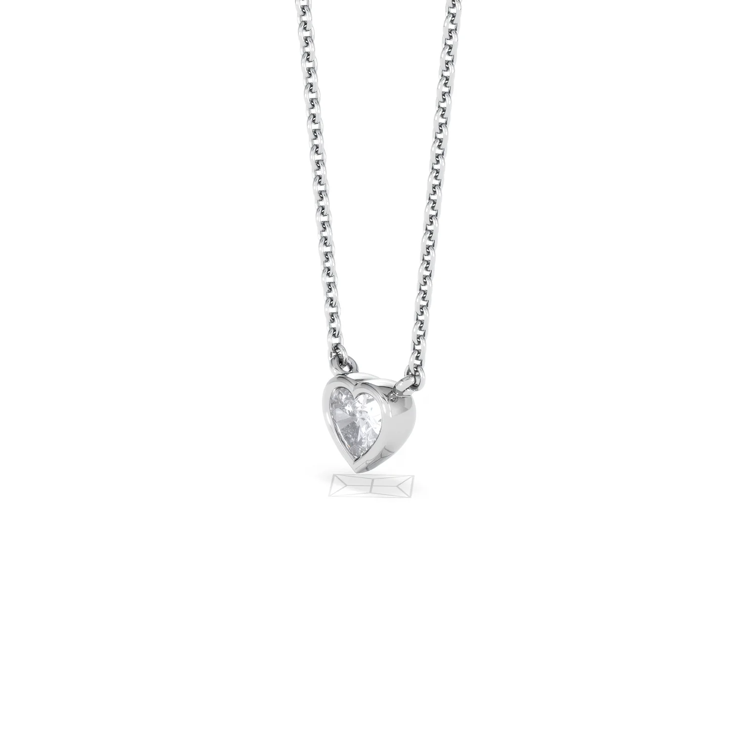 Horizon Heart Cut Lab Diamond Solitaire Necklace 0.25ct H/SI in 925 Silver - Image 79
