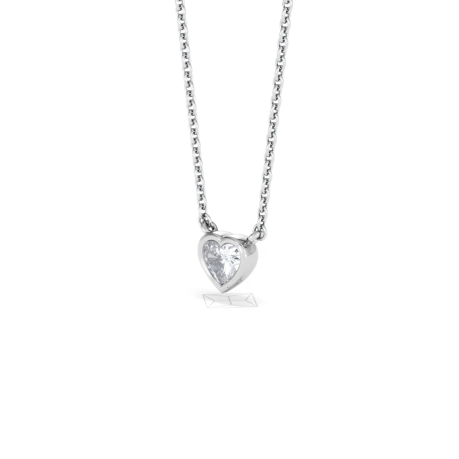 Horizon Heart Cut Lab Diamond Solitaire Necklace 0.25ct H/SI in 925 Silver - Image 81