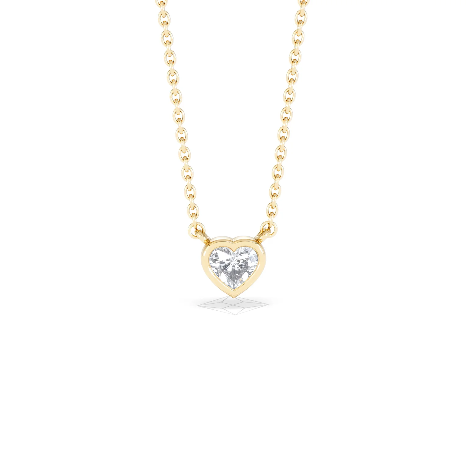 Horizon Heart Cut Lab Diamond Solitaire Necklace 0.25ct H/SI in 9K Gold - Image 11