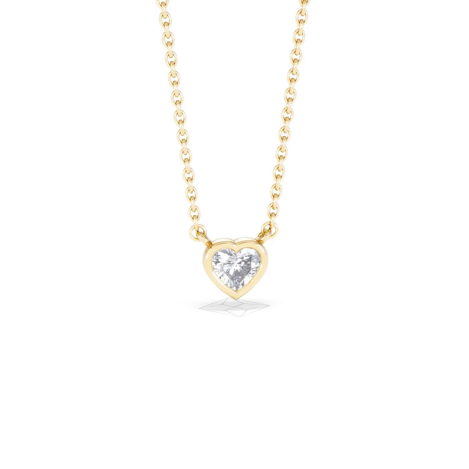 Horizon Heart Cut Lab Diamond Solitaire Necklace 0.25ct H/SI in 9K Gold - Image 12