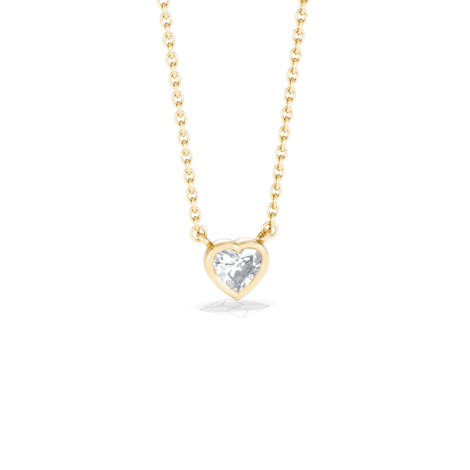 Horizon Heart Cut Lab Diamond Solitaire Necklace 0.25ct H/SI in 9K Gold - Image 13