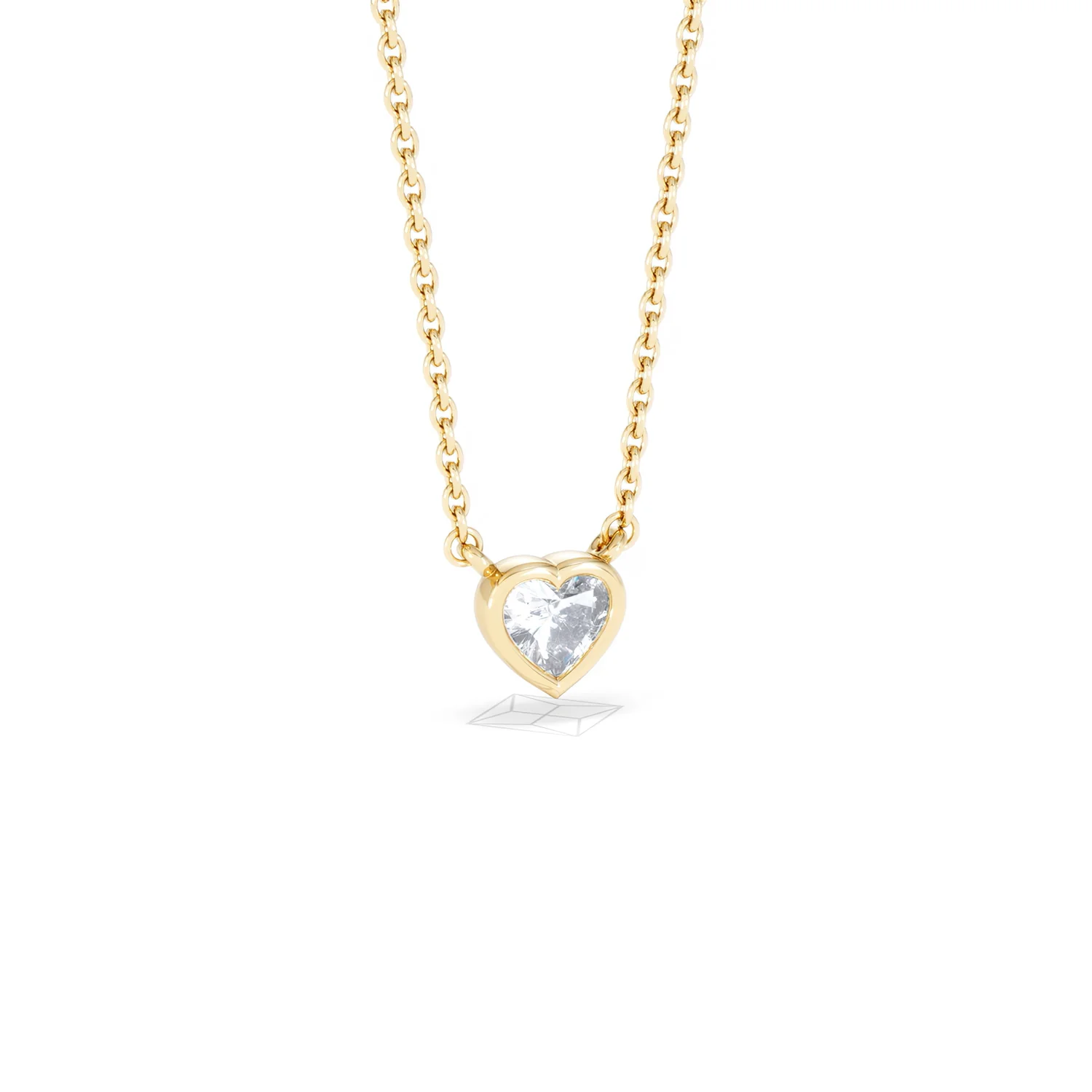 Horizon Heart Cut Lab Diamond Solitaire Necklace 0.25ct H/SI in 9K Gold - Image 15